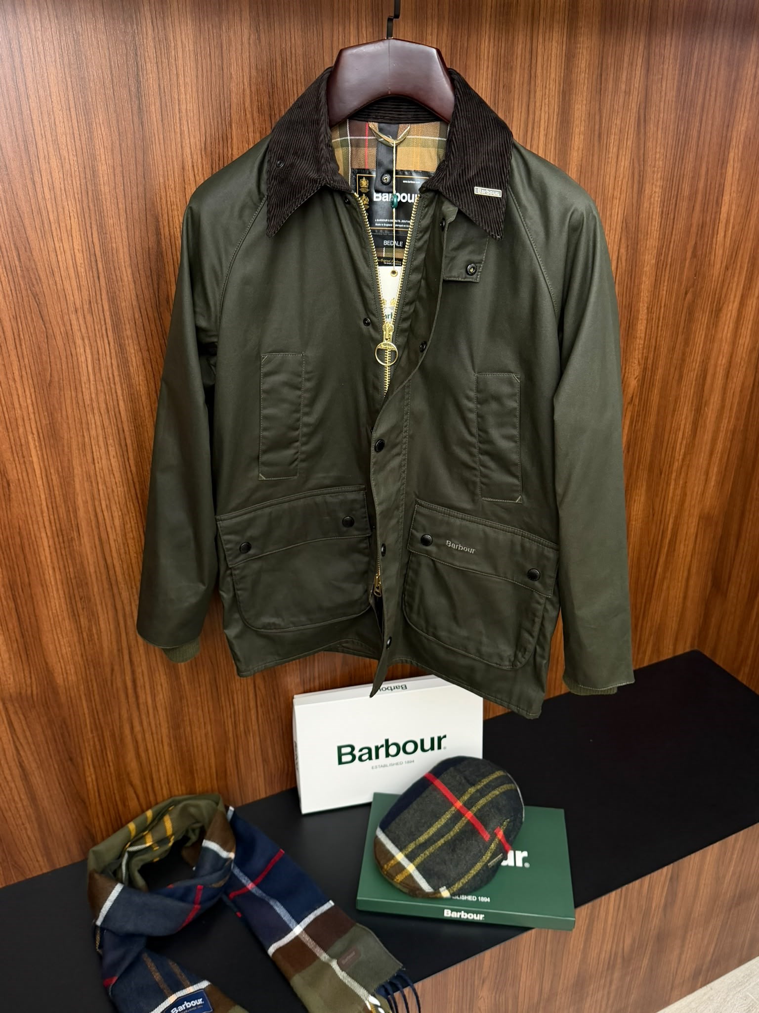 Modern Beaufort Check Yağlı Ceket