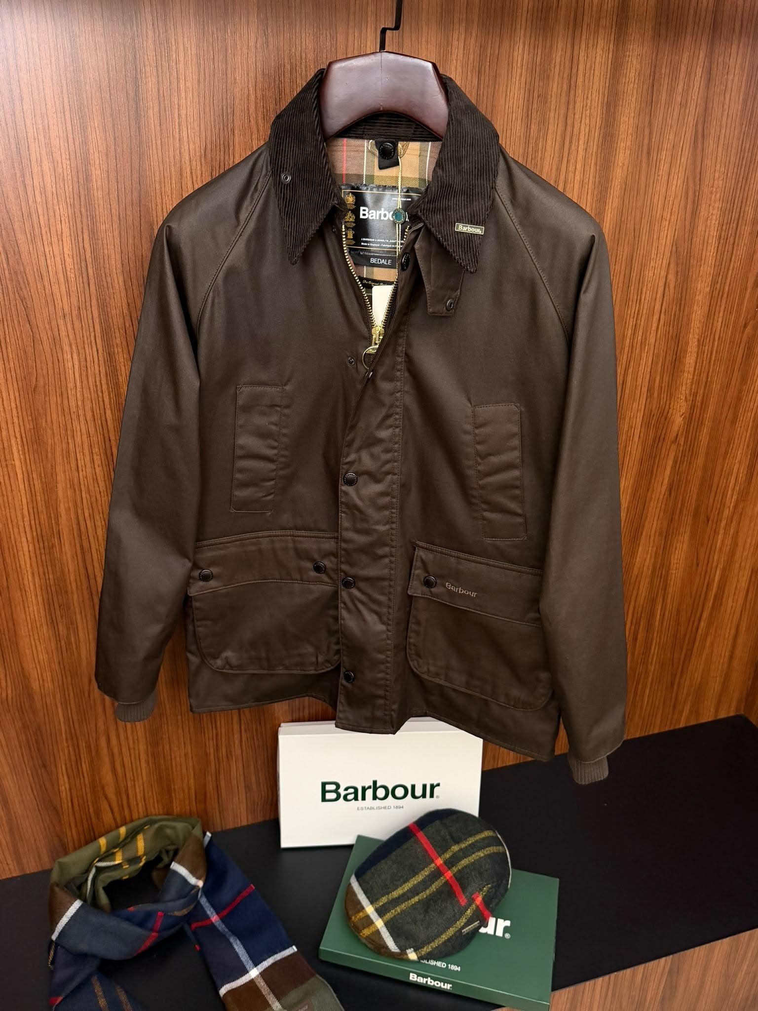 Modern Beaufort Check Yağlı Ceket