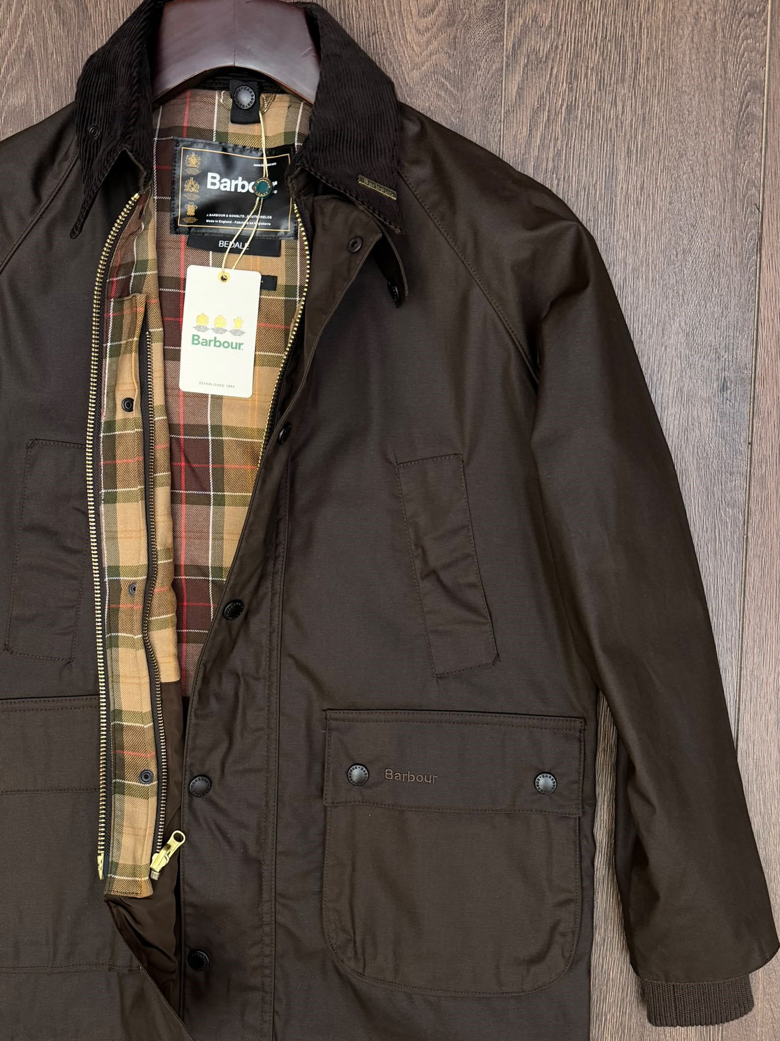 Modern Beaufort Check Yağlı Ceket
