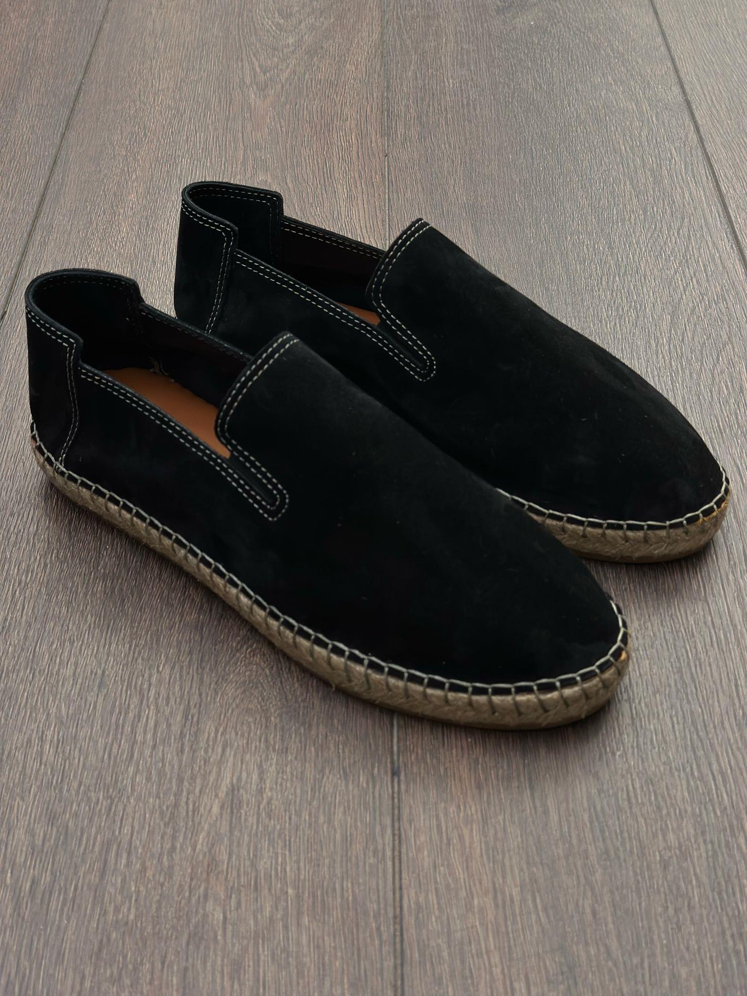 Hasır Tabanlı %100 Süet Deri Espadril