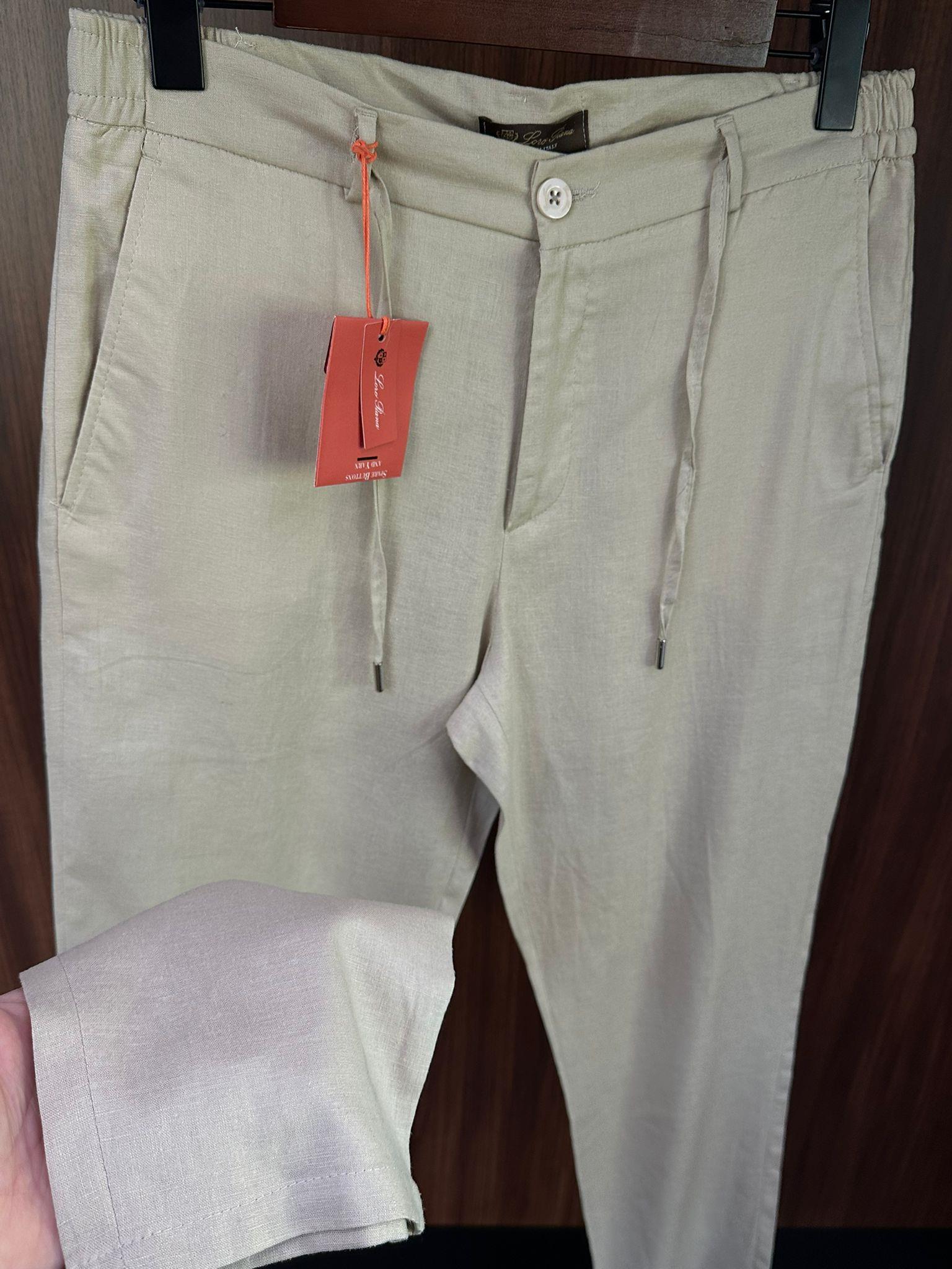 Beli Lastikli İpli Keten Pantolon