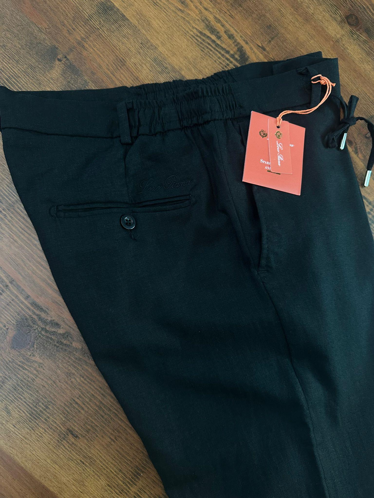 Beli Lastikli İpli Keten Pantolon