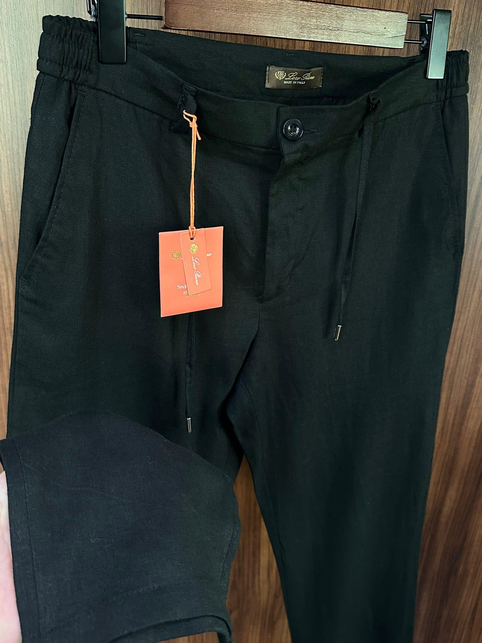 Beli Lastikli İpli Keten Pantolon