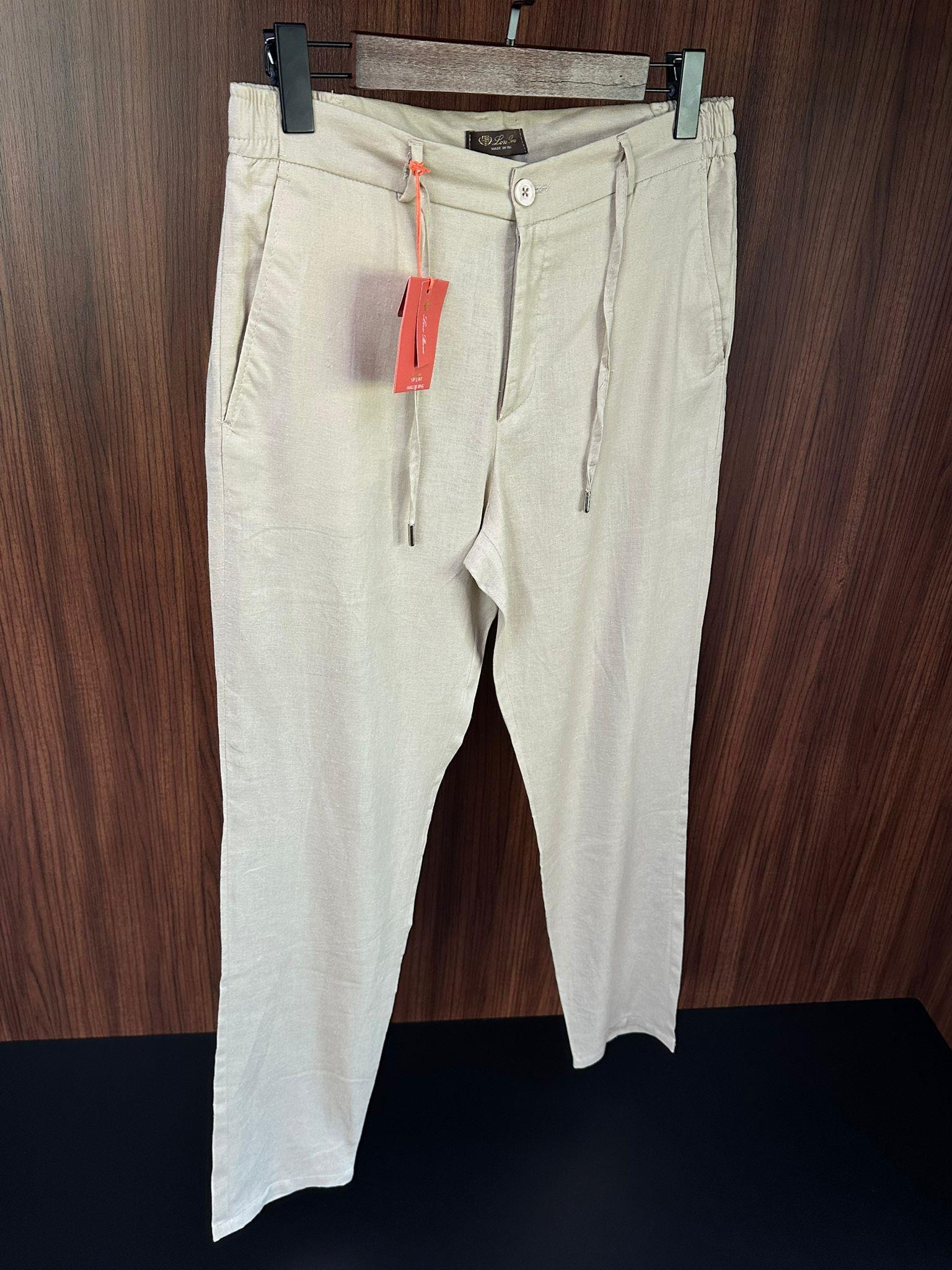 Beli Lastikli İpli Keten Pantolon