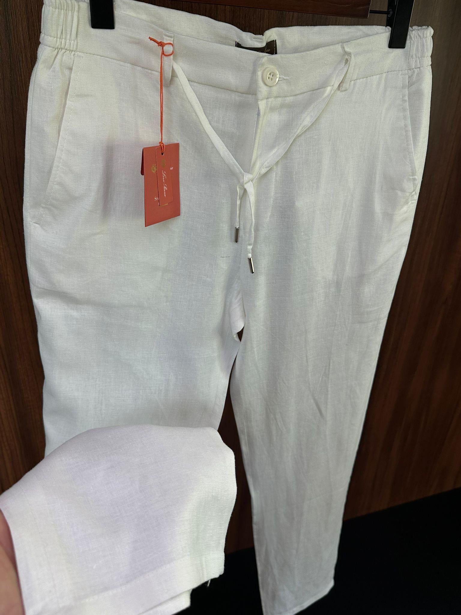 Beli Lastikli İpli Keten Pantolon