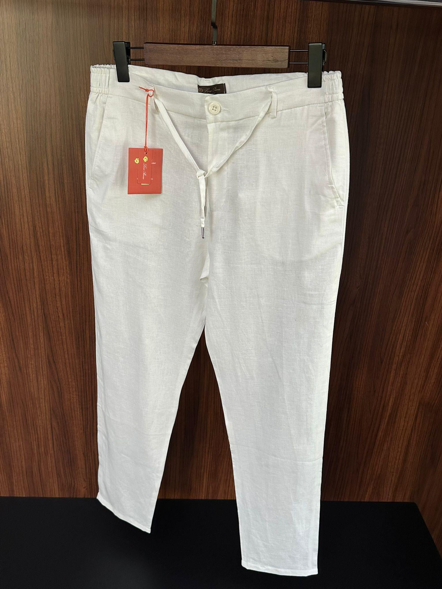 Beli Lastikli İpli Keten Pantolon