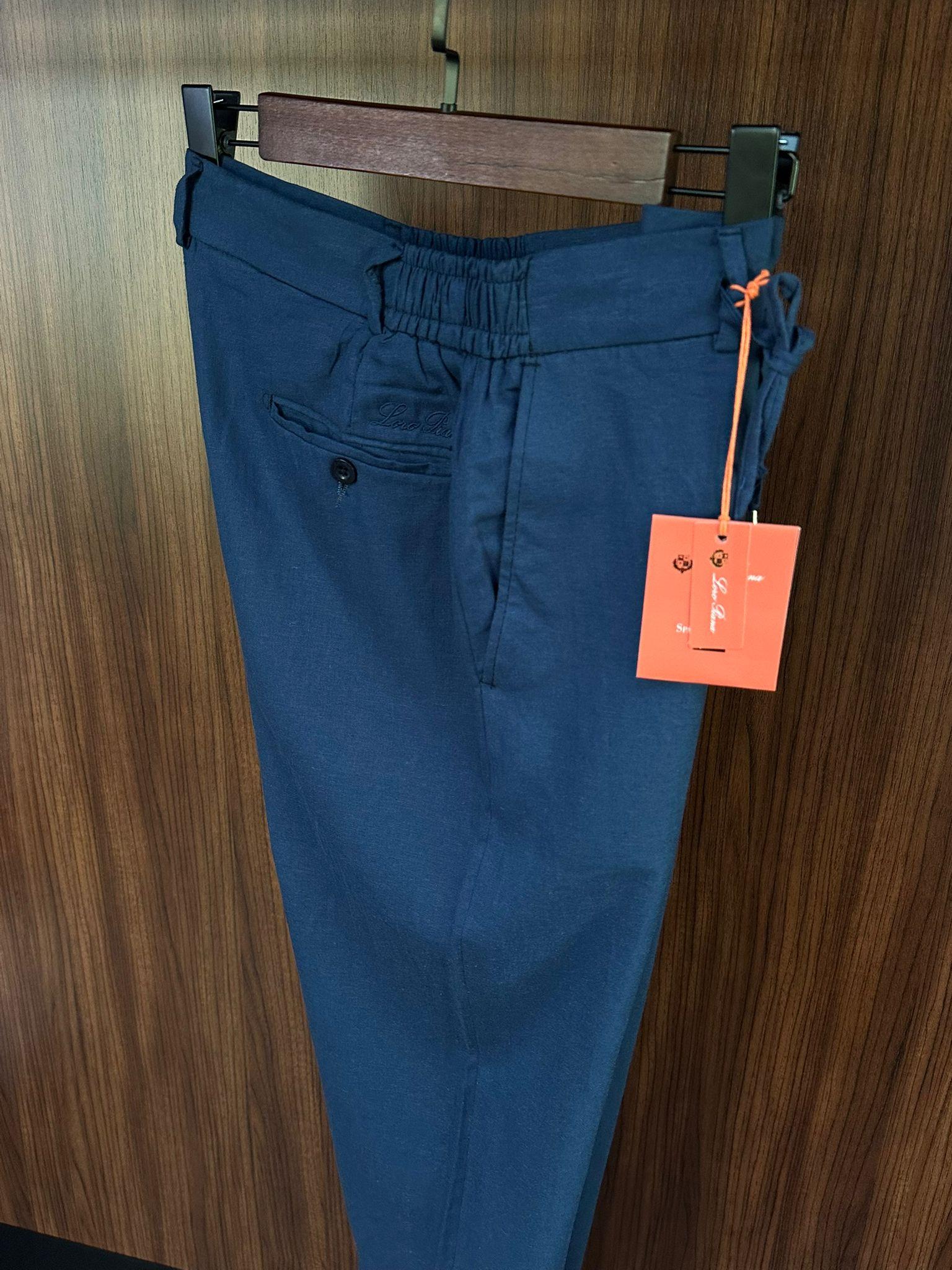 Beli Lastikli İpli Keten Pantolon