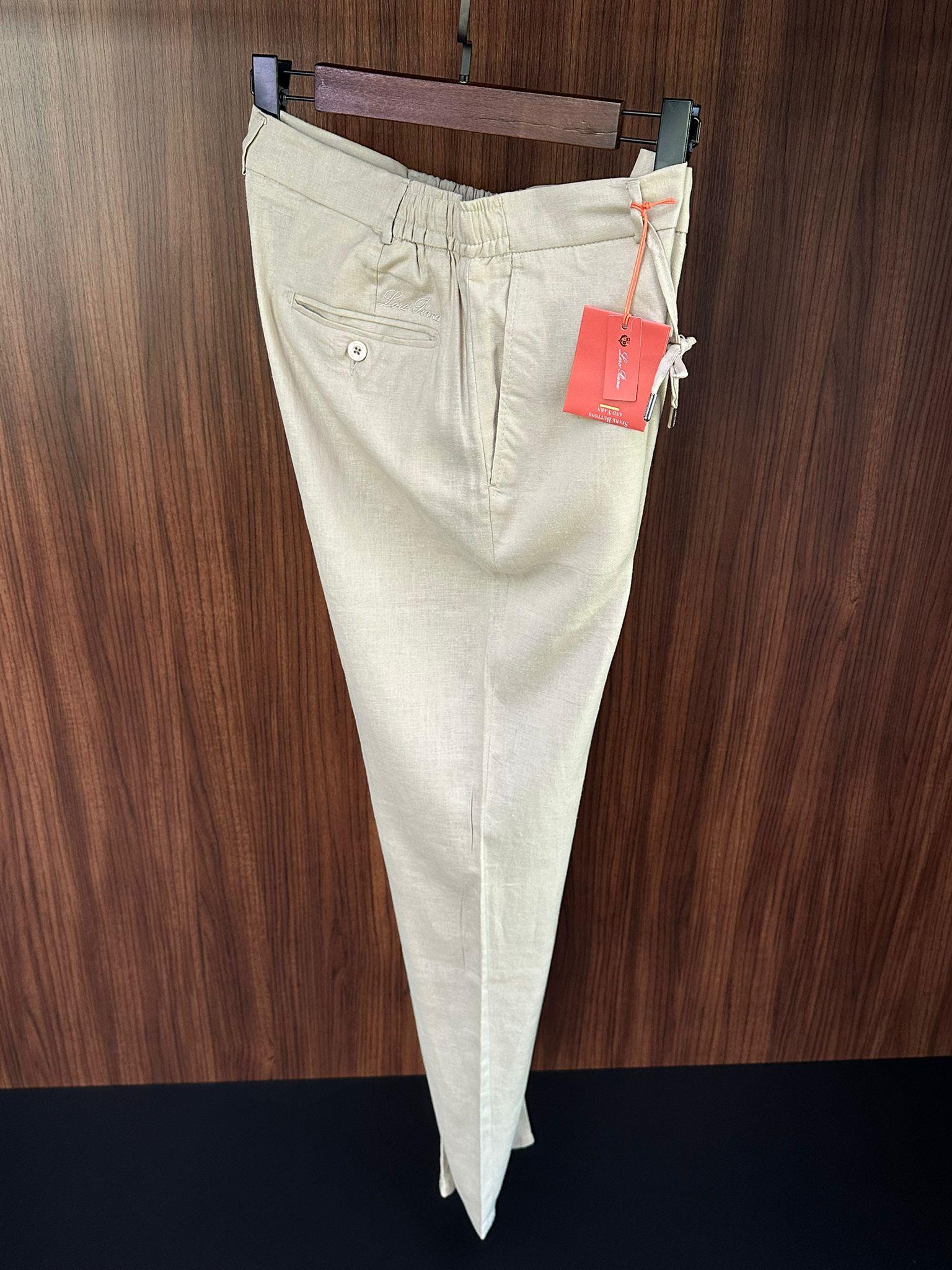 Beli Lastikli İpli Keten Pantolon