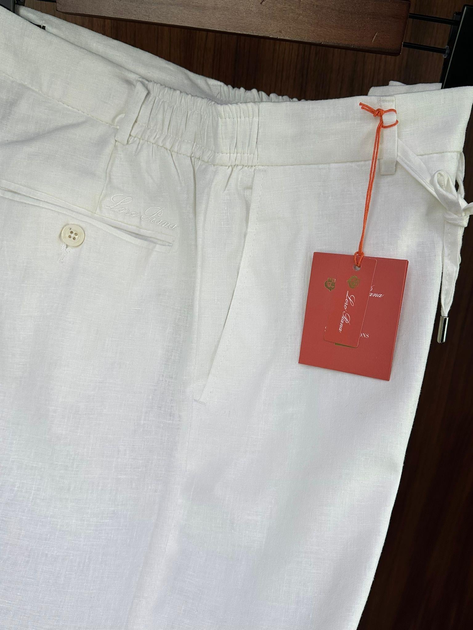 Beli Lastikli İpli Keten Pantolon