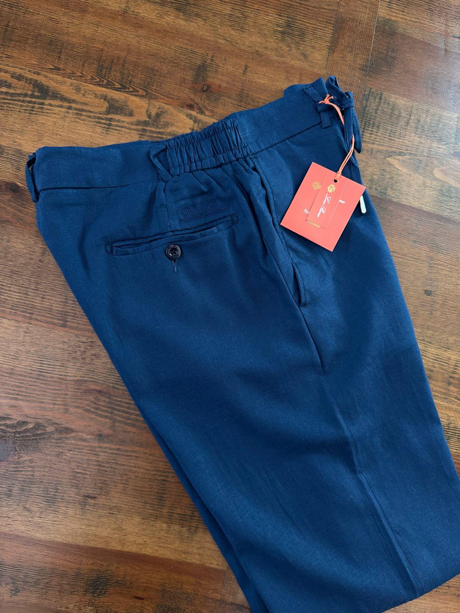 Beli Lastikli İpli Keten Pantolon