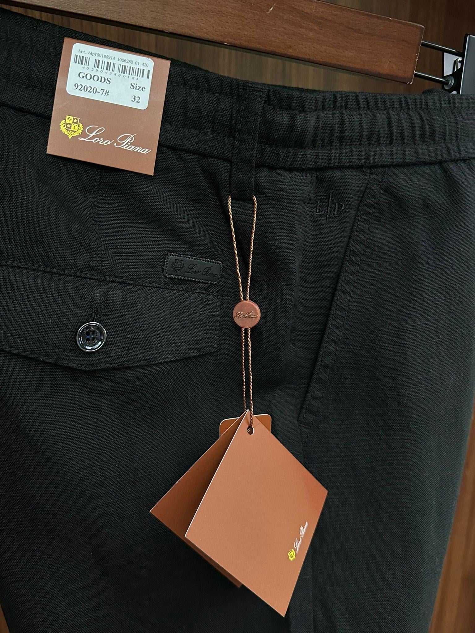 Deri Logolu Keten Jogger Pantolon