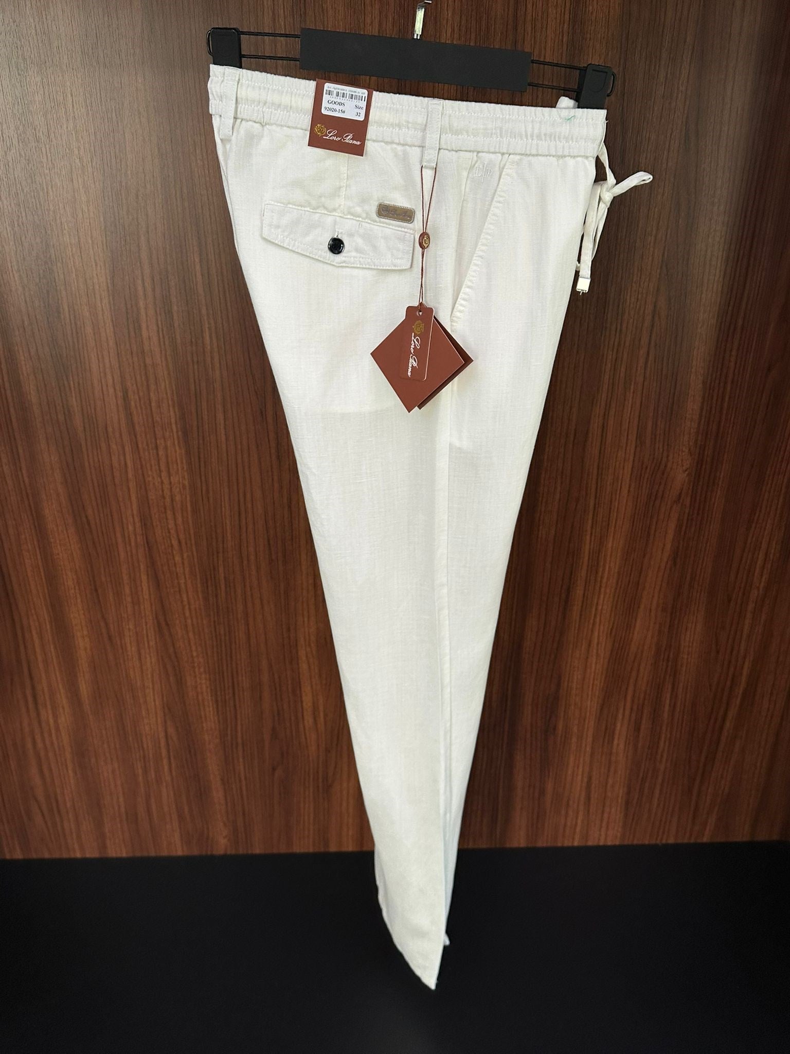 Deri Logolu Keten Jogger Pantolon
