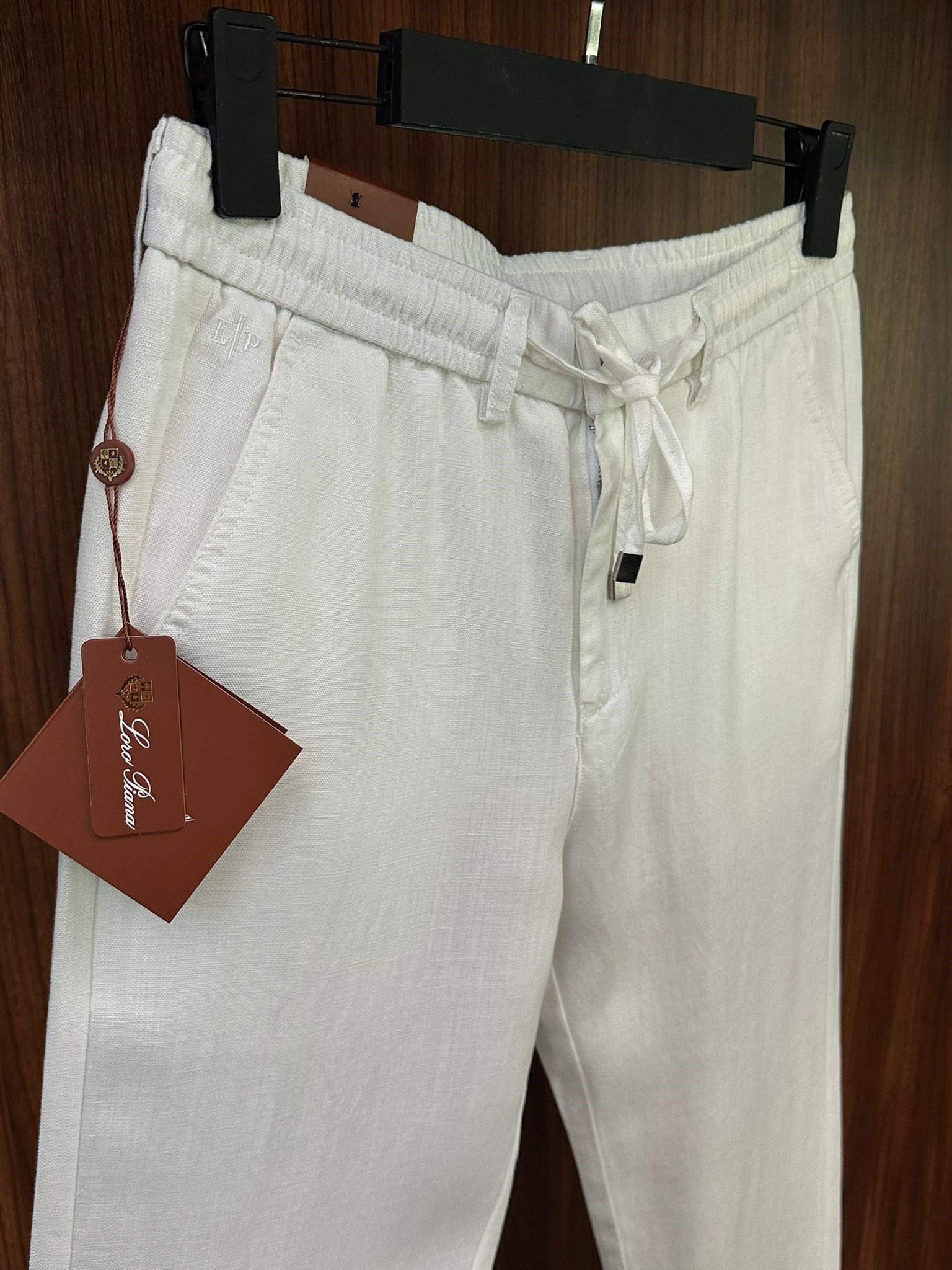 Deri Logolu Keten Jogger Pantolon
