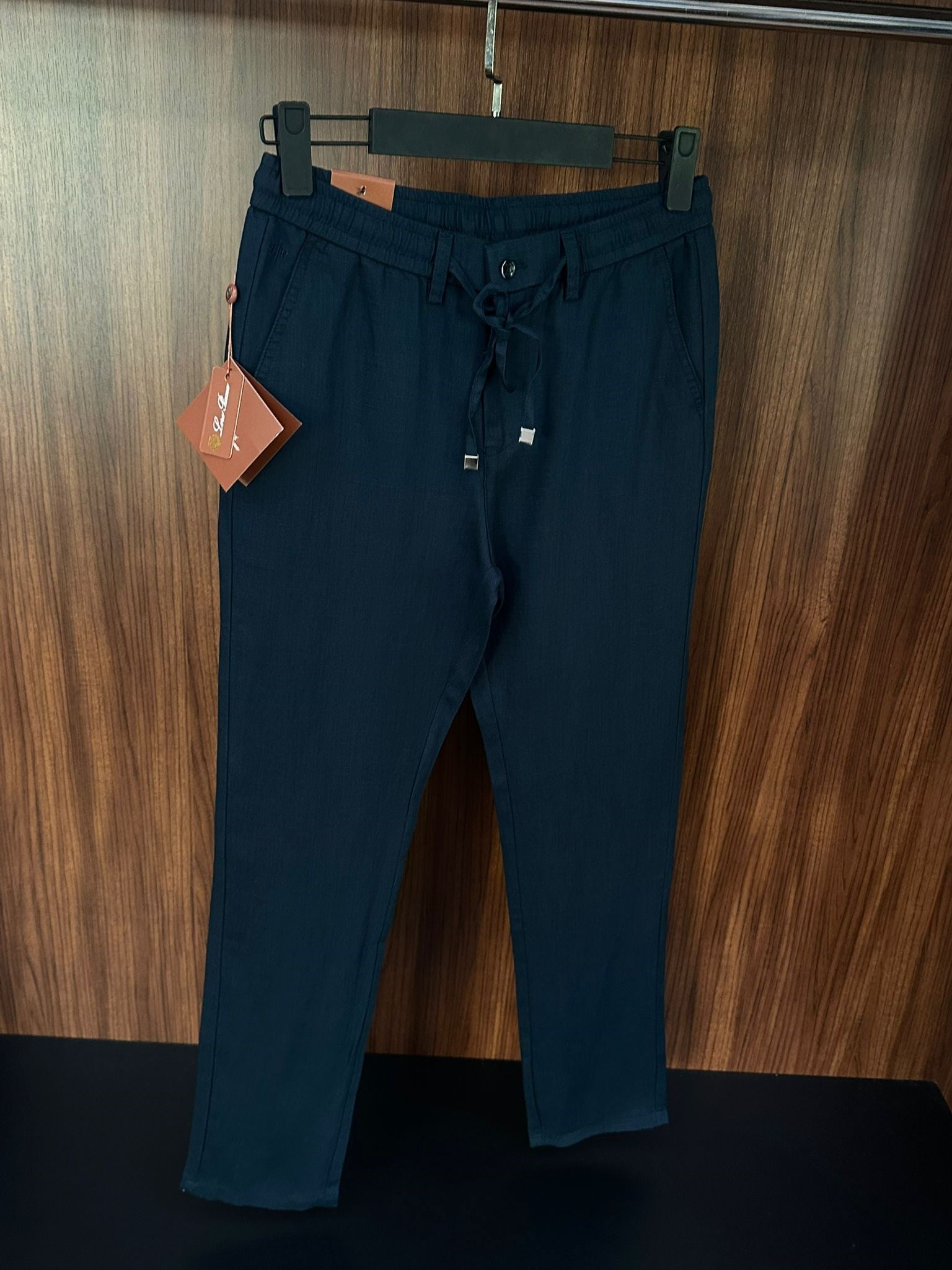 Deri Logolu Keten Jogger Pantolon