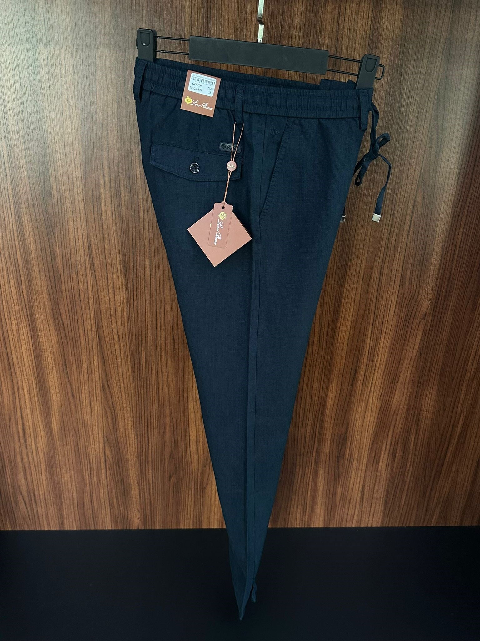 Deri Logolu Keten Jogger Pantolon