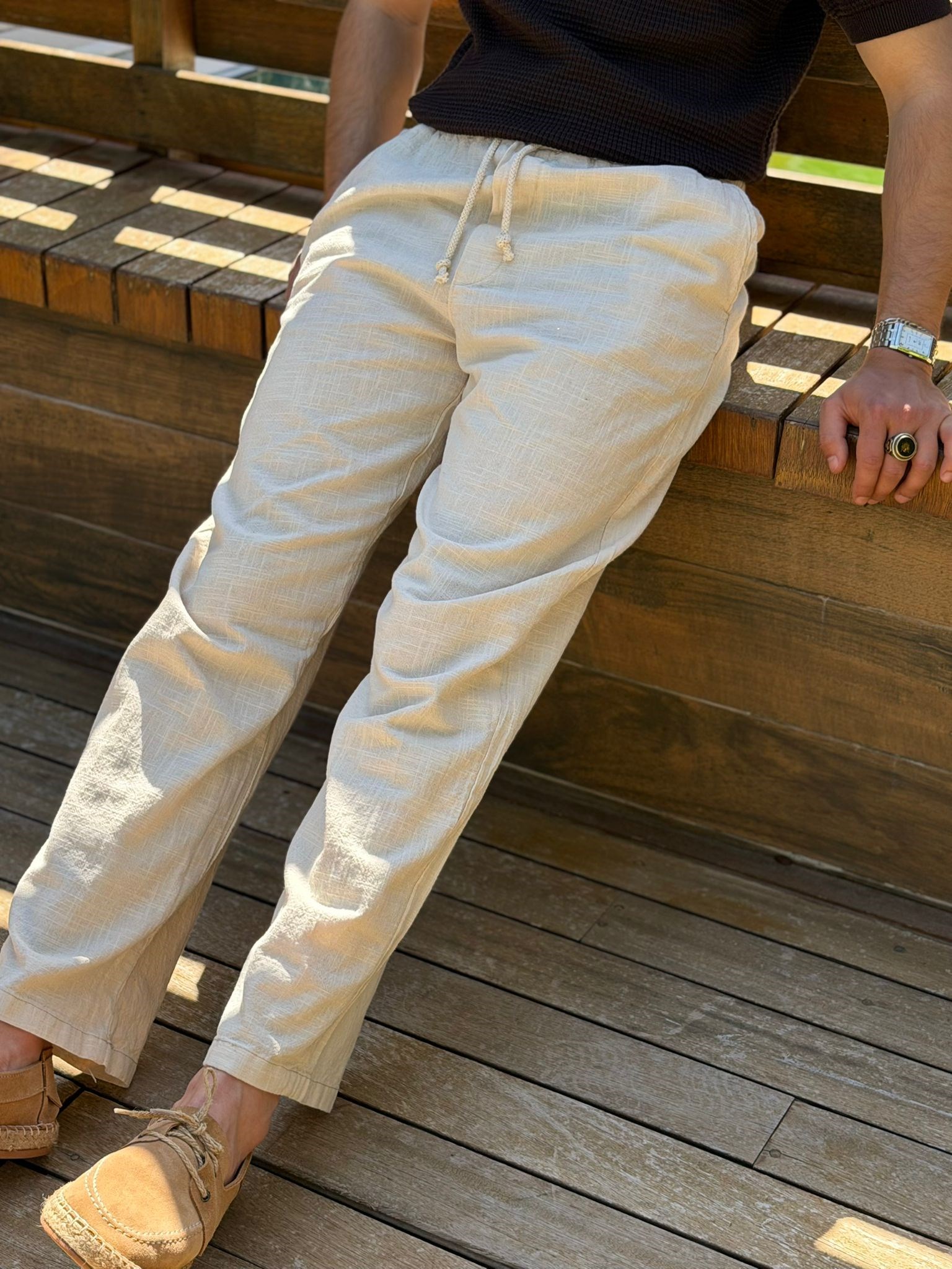 Pamuk Keten Baggy Pantolon