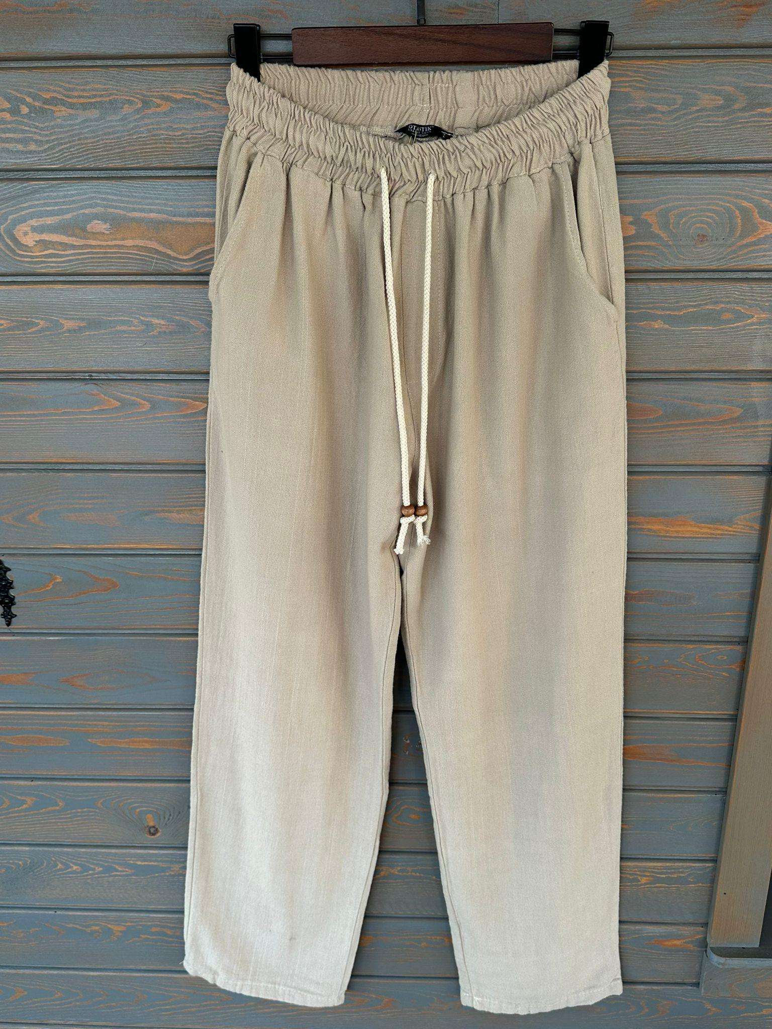 Pamuk Keten Baggy Pantolon