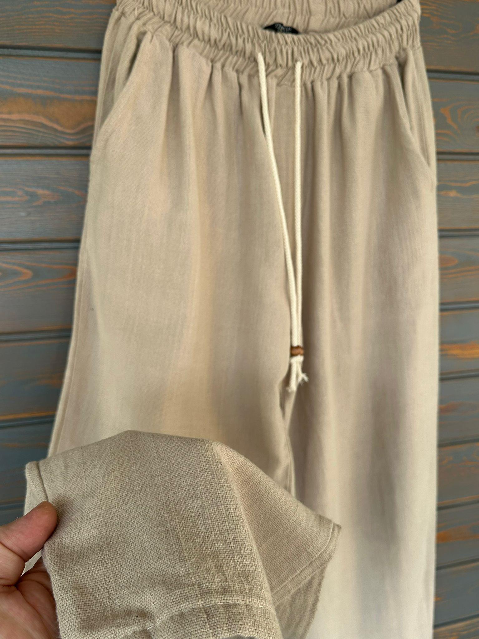 Pamuk Keten Baggy Pantolon