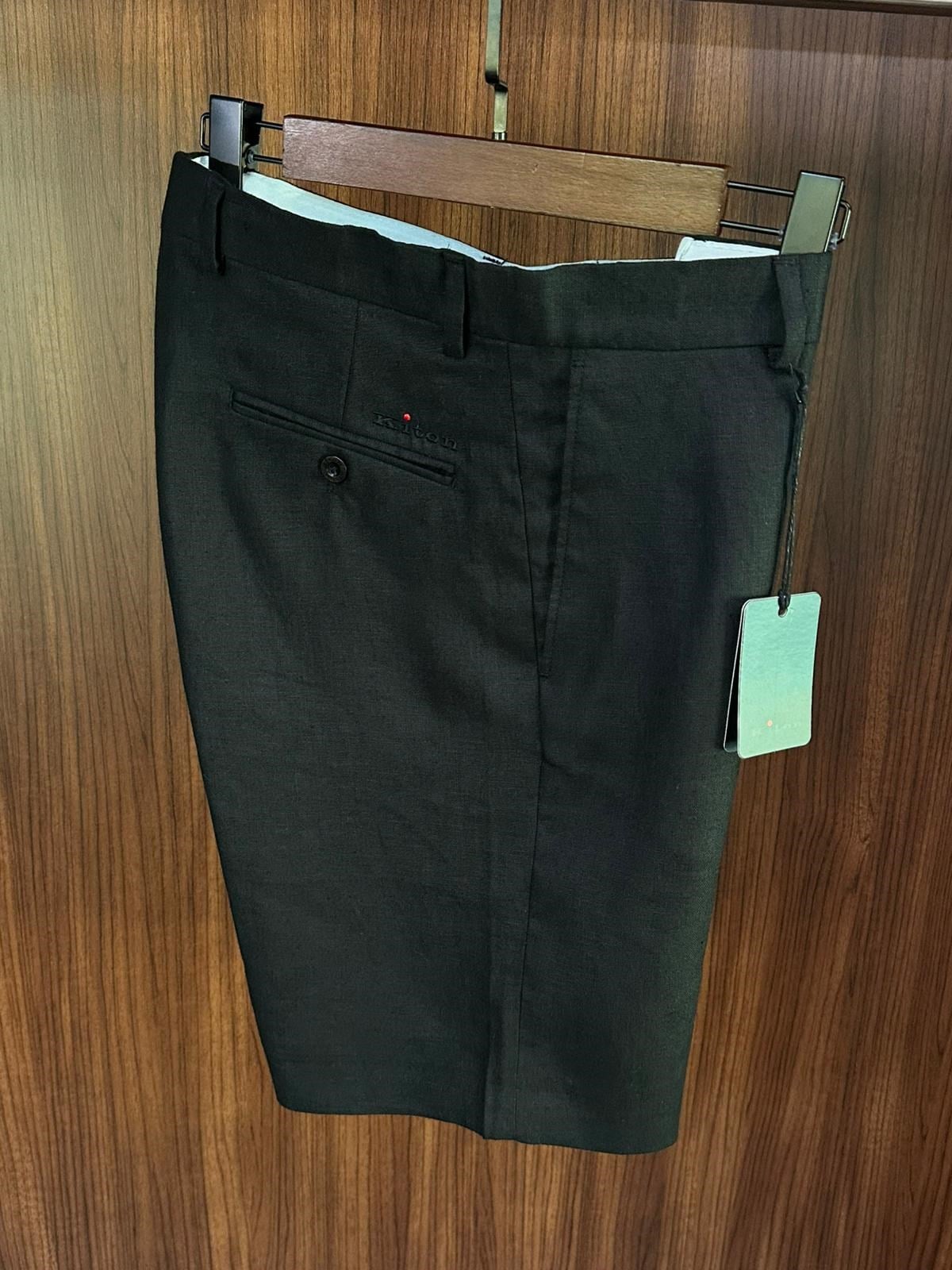 Nakış Logolu %100 Saf Keten Şort