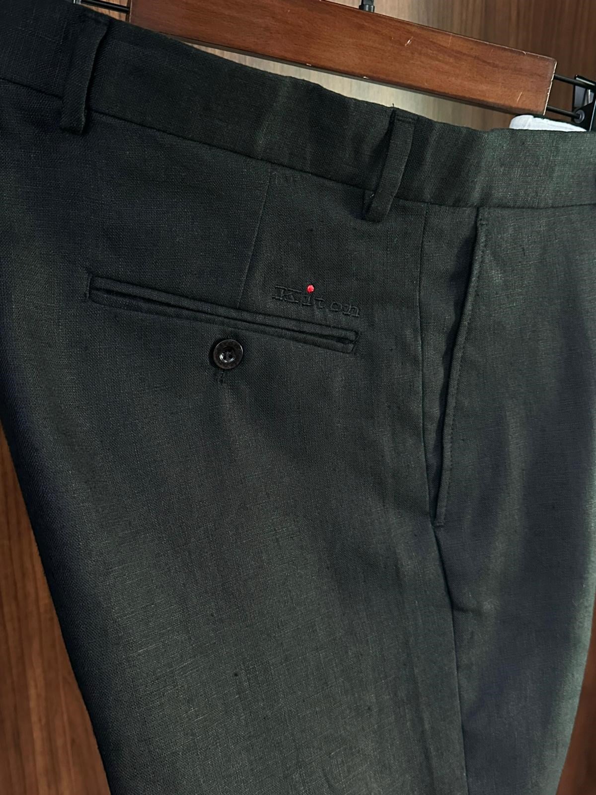 Nakış Logolu %100 Saf Keten Şort