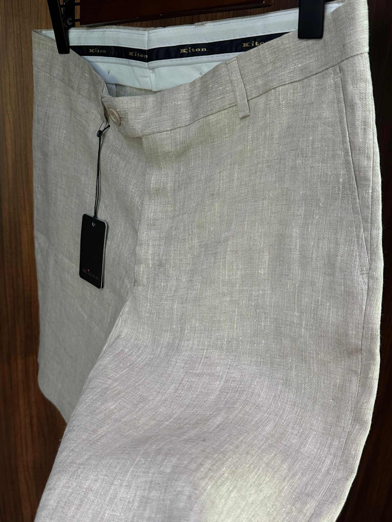 Nakış Logolu %100 Saf Keten Şort