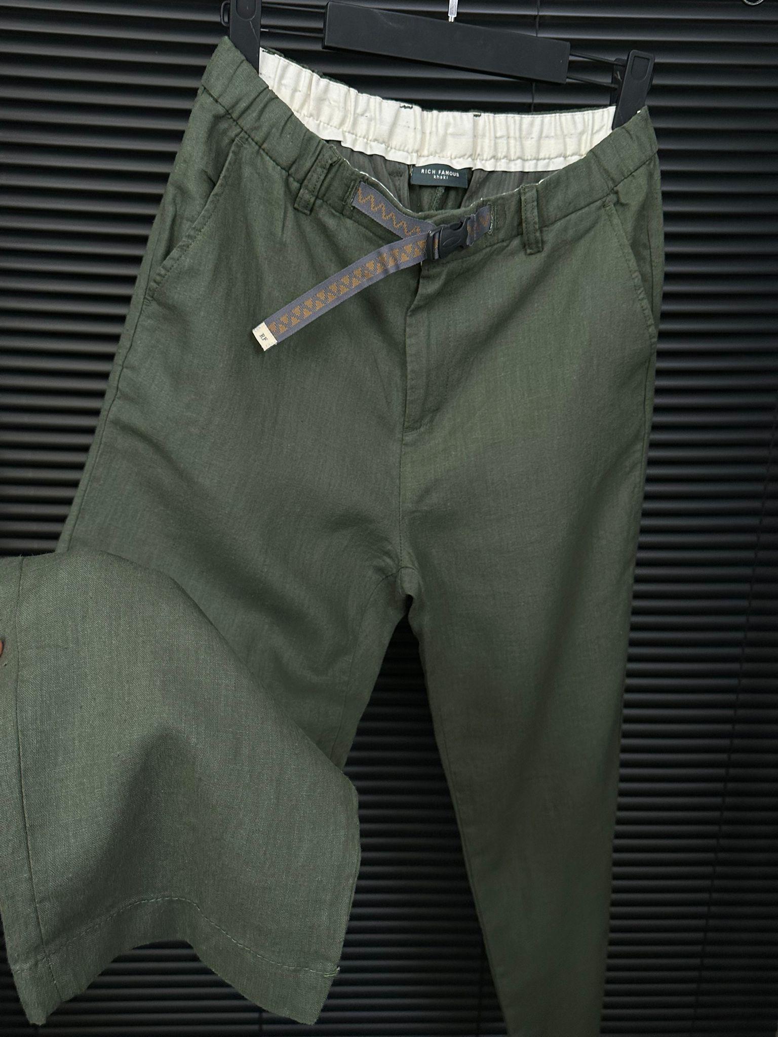 Beli Kemerli Lınen Kumaş Pantolon