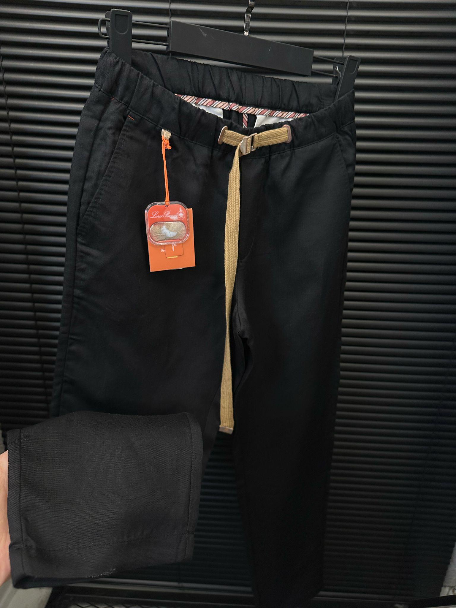 Halat Kemer Detaylı Keten Kumaş Pantolon