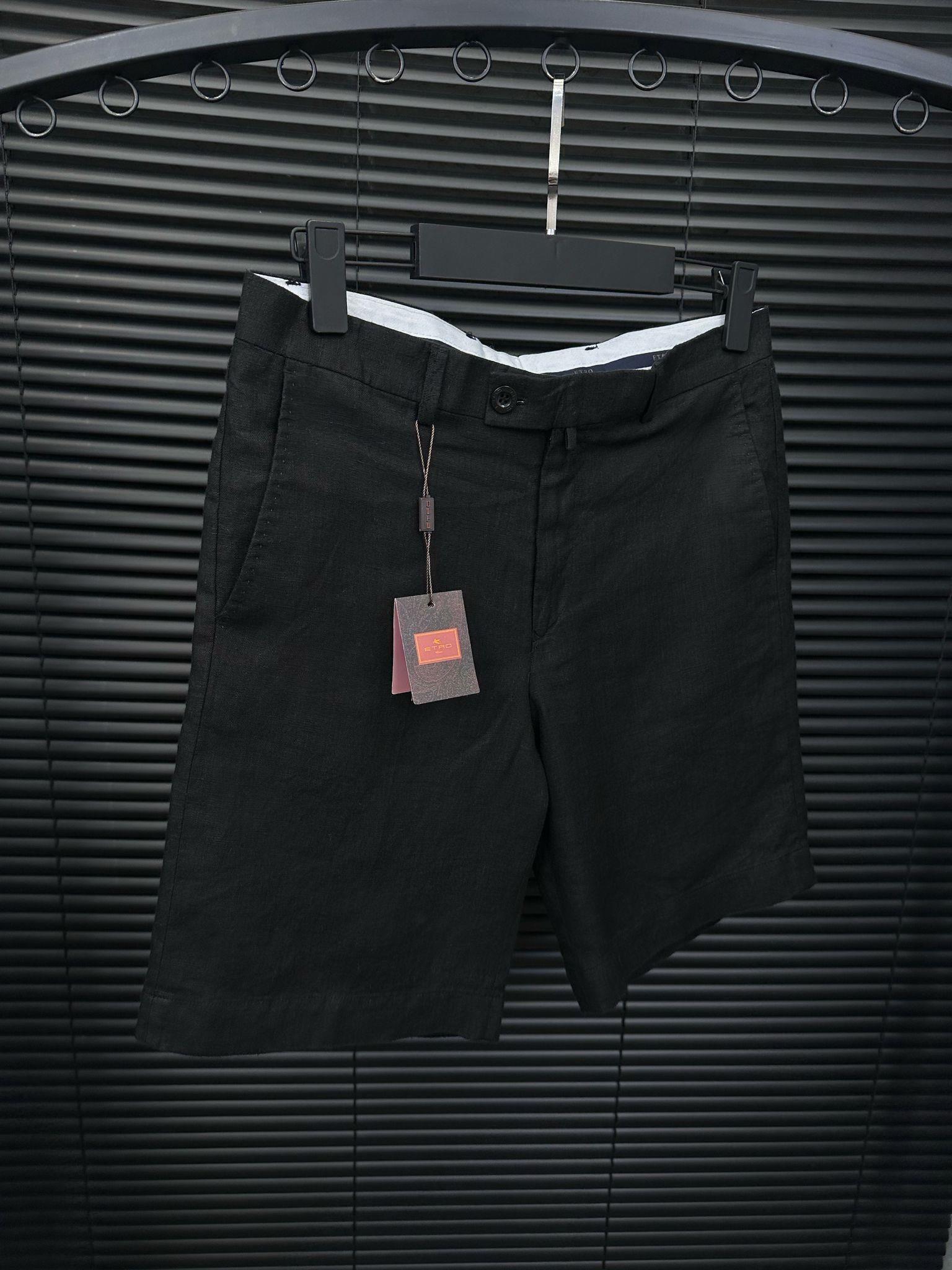 Tonaton Nakış Logolu Keten Şort