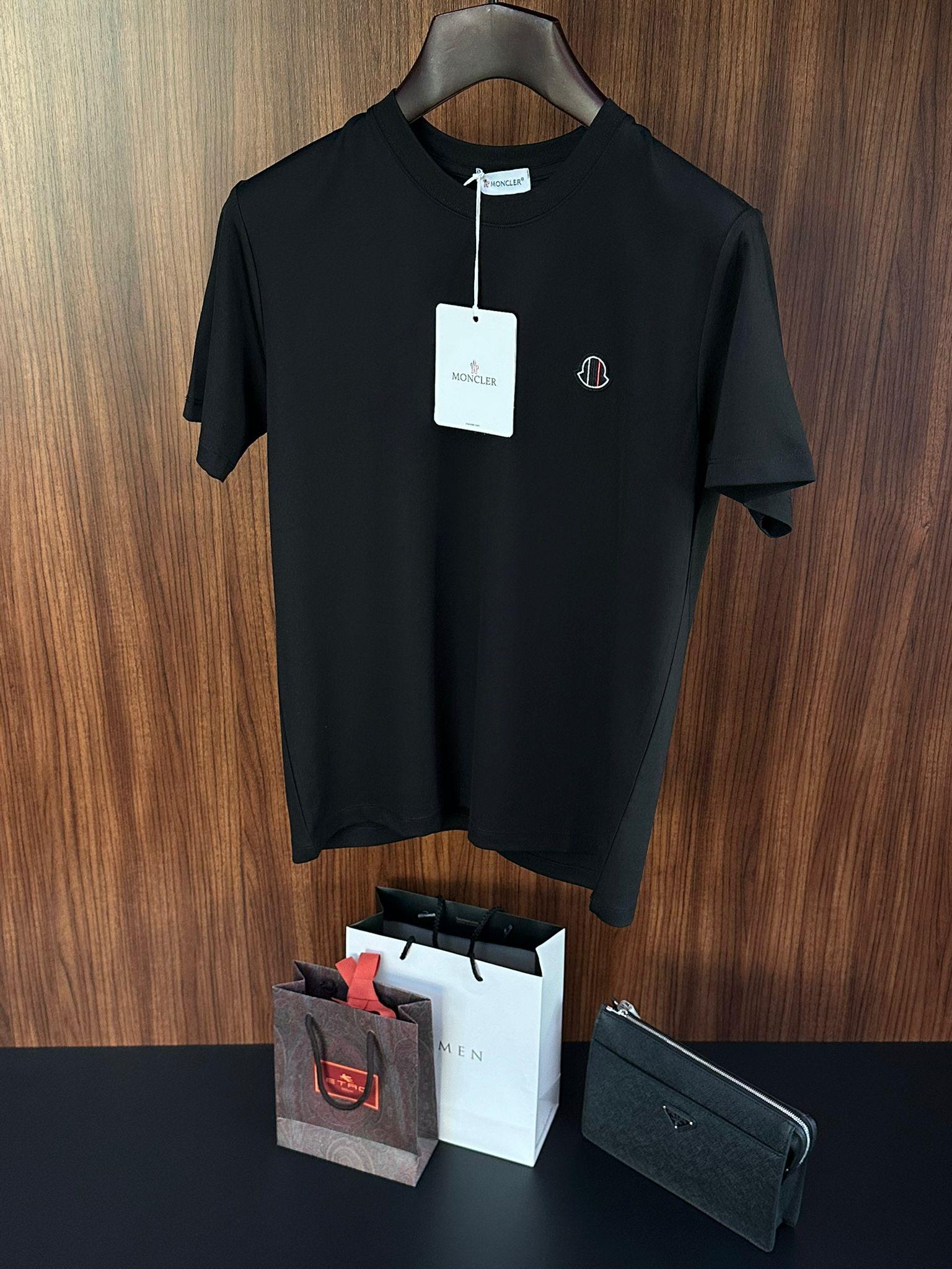 Göğüs Nakış Logolu Modal Kumaş T-Shirt