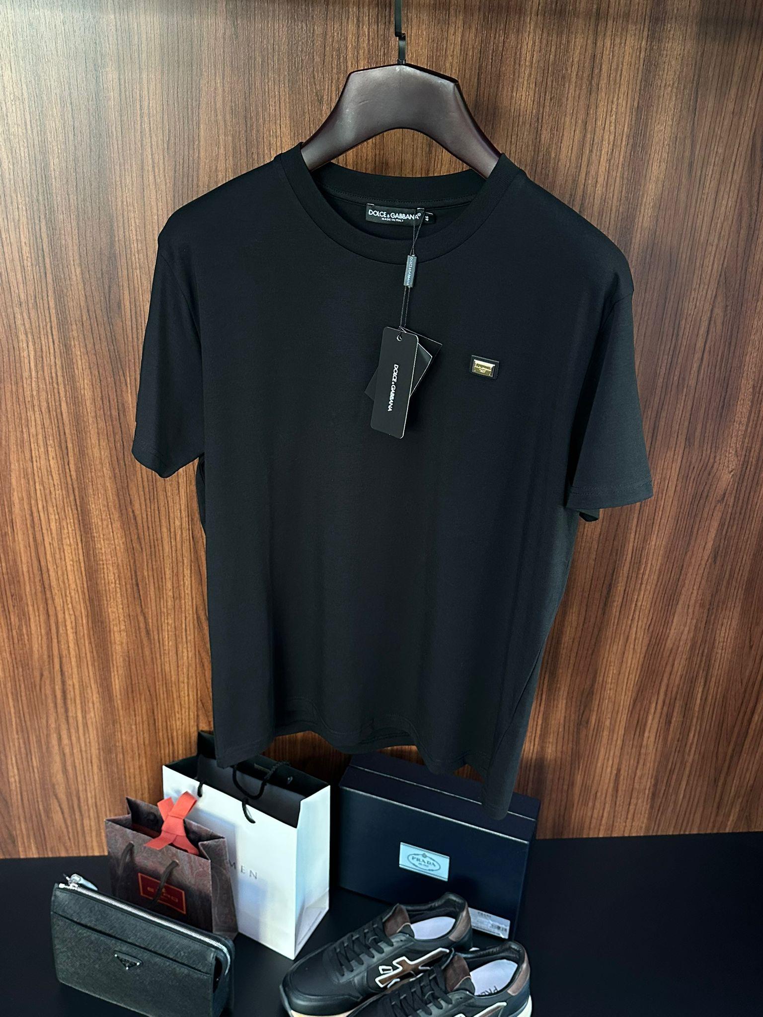 Metal Logolu Modal Kumaş T-Shirt