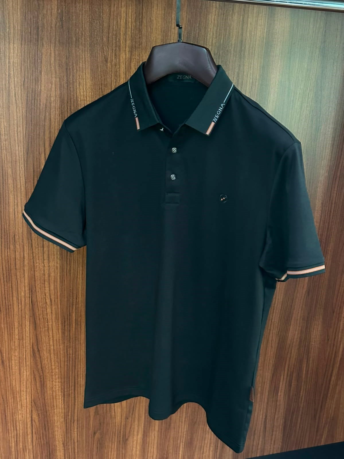 Nakış Logolu Yaka Ve Kol Ribanalı Modal Yakalı T-Shirt