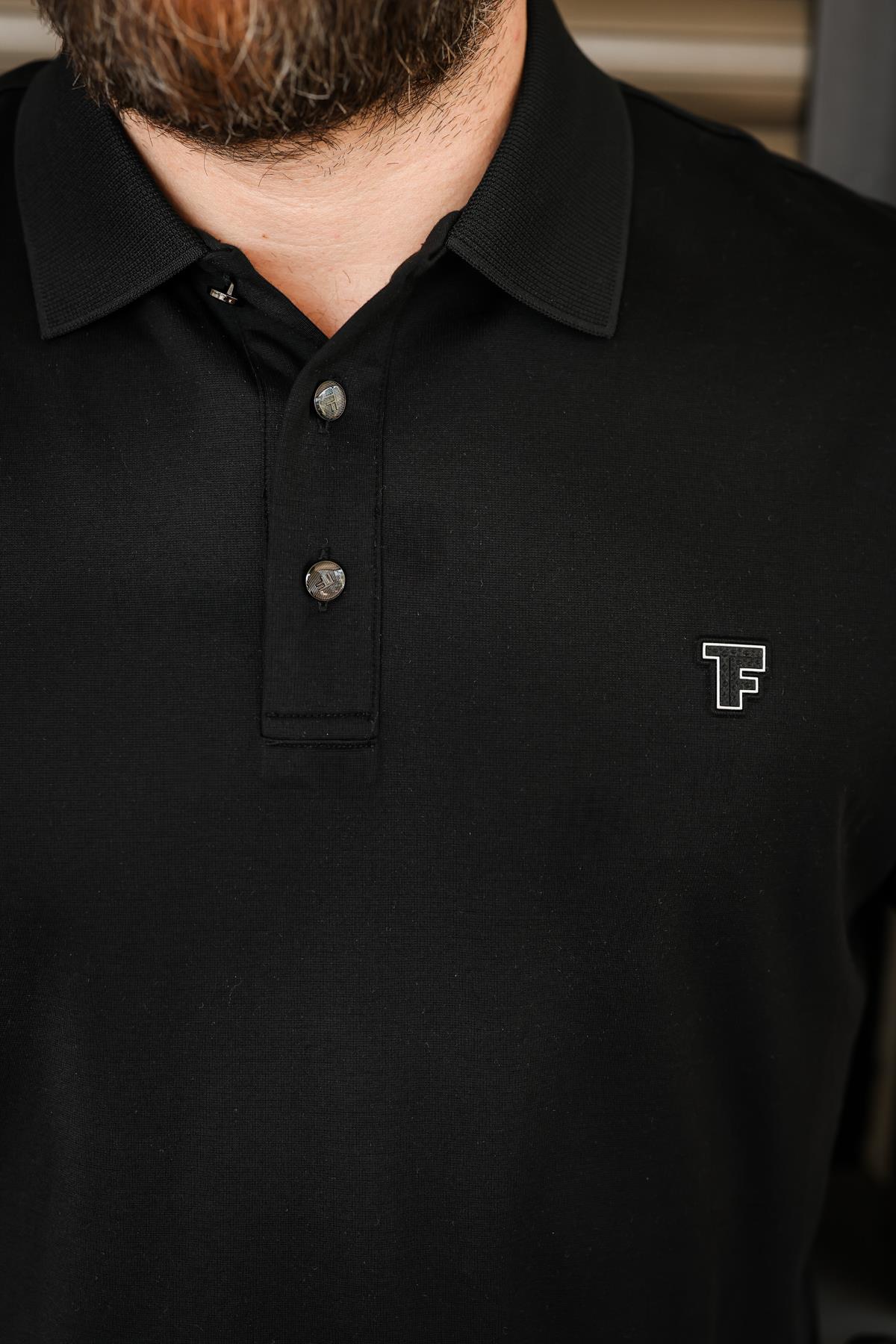 Tonaton Plastik Logolu Modal Kumaş Yakalı T-Shirt