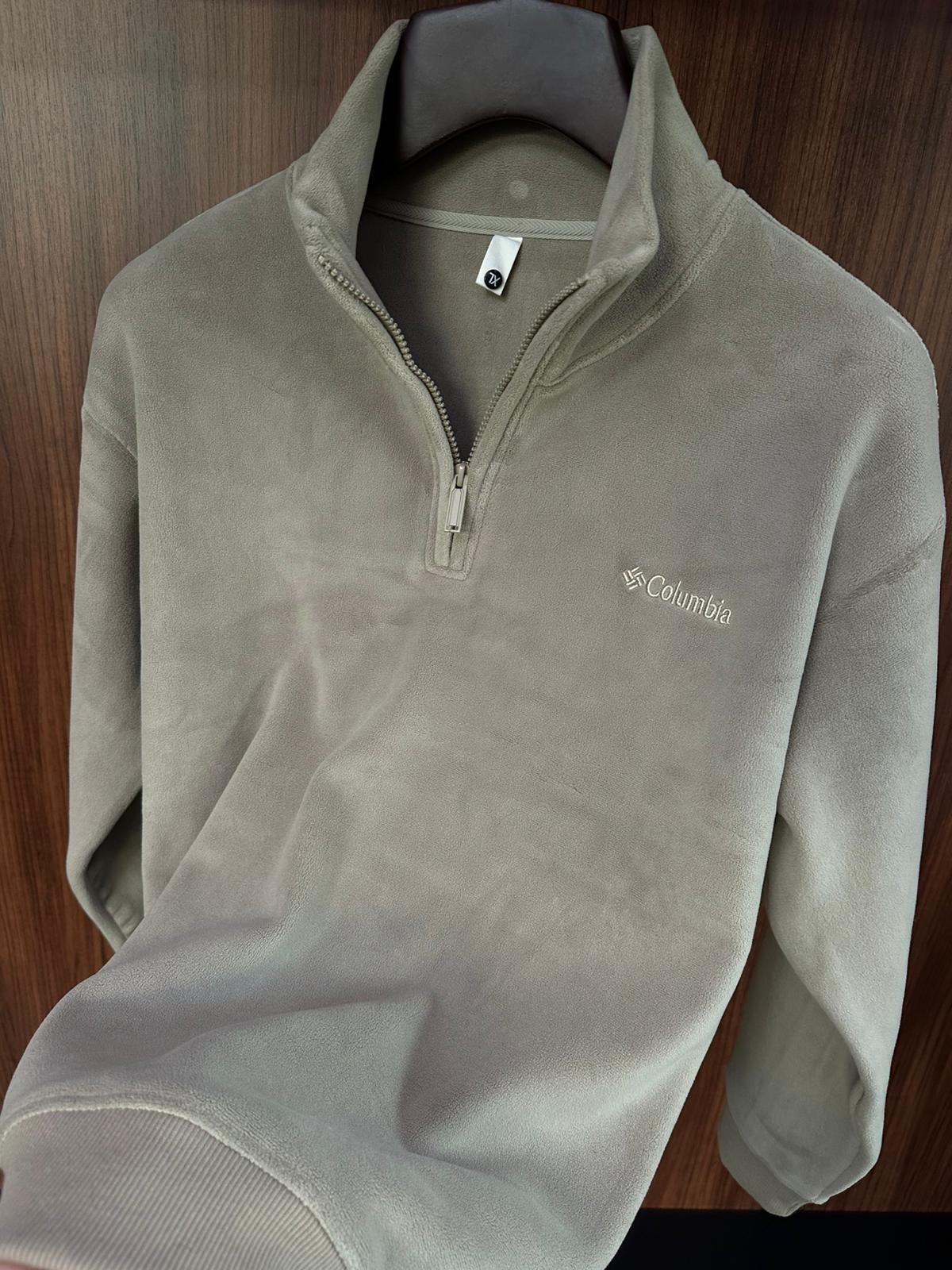 Yarım Fermuarlı Nakış Logolu Sweatshirt