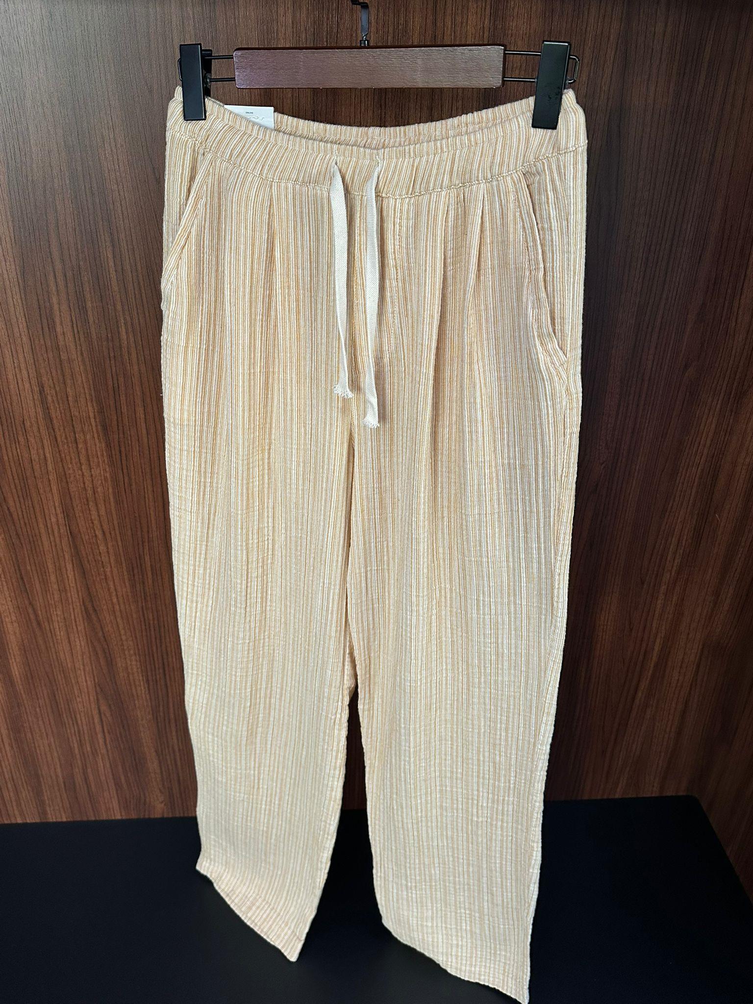 Krabi Müslin Kumaş Çizgili Pantolon