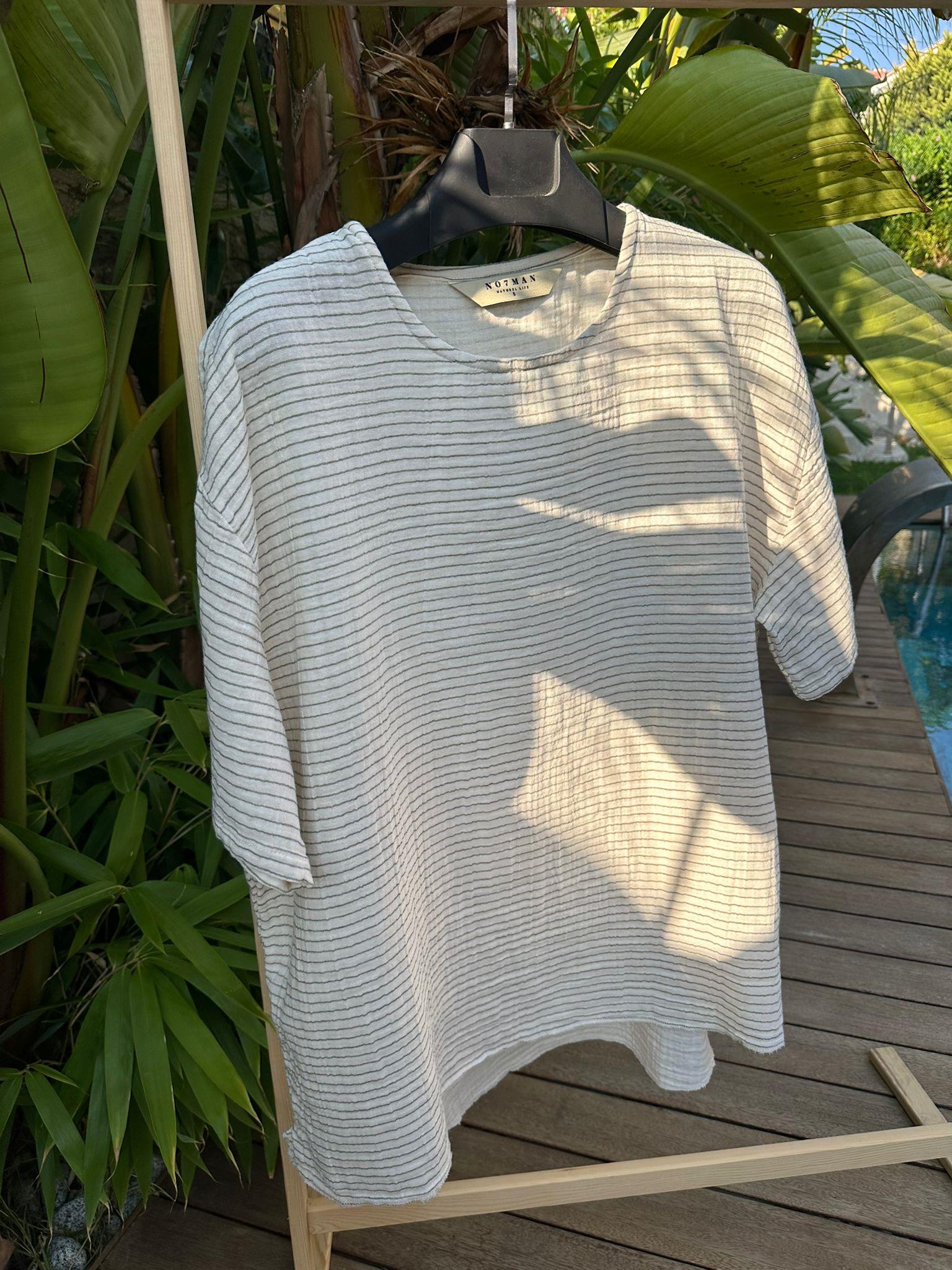 Heston Müslin Kumaş T-Shirt