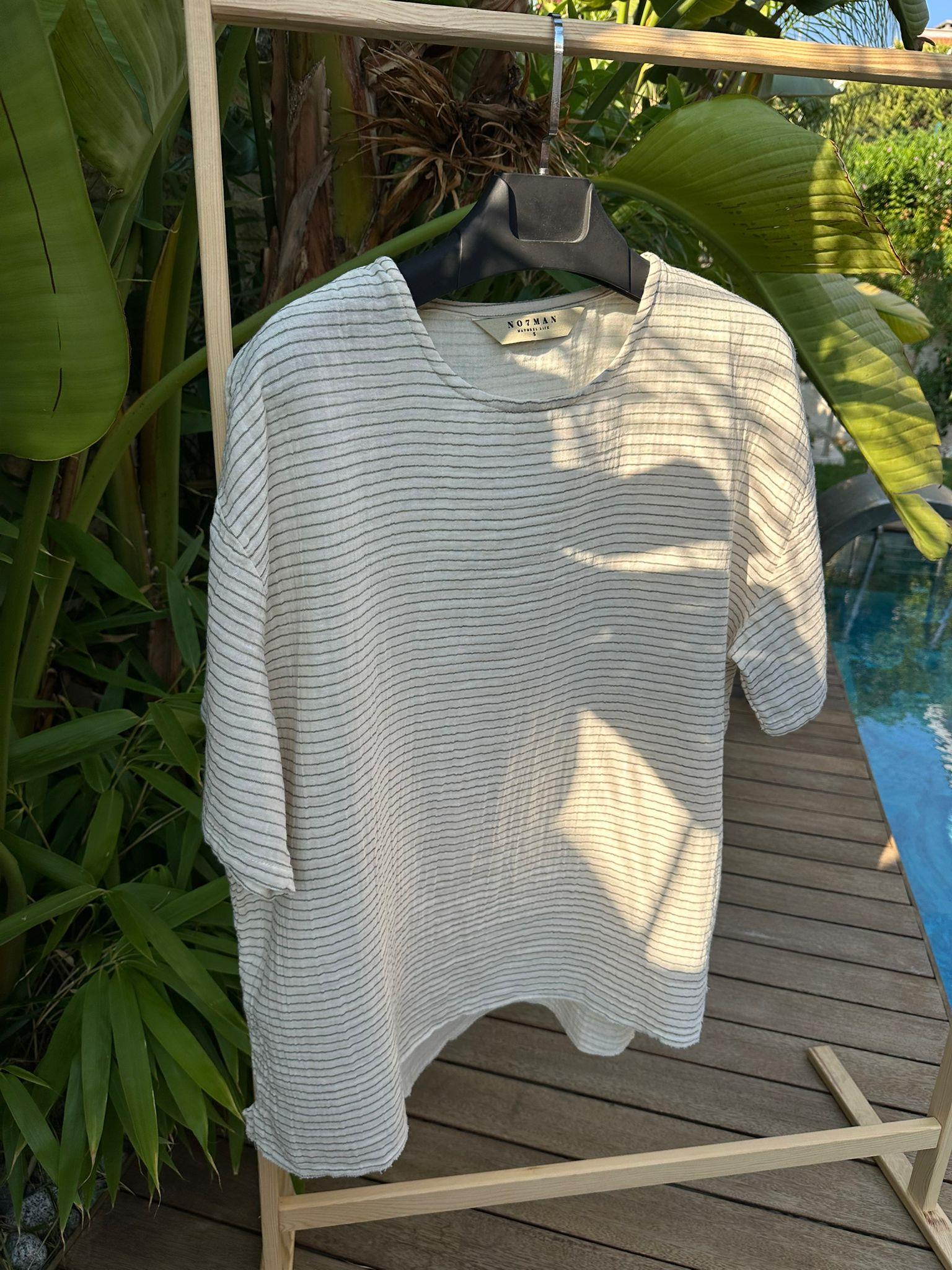 Heston Müslin Kumaş T-Shirt