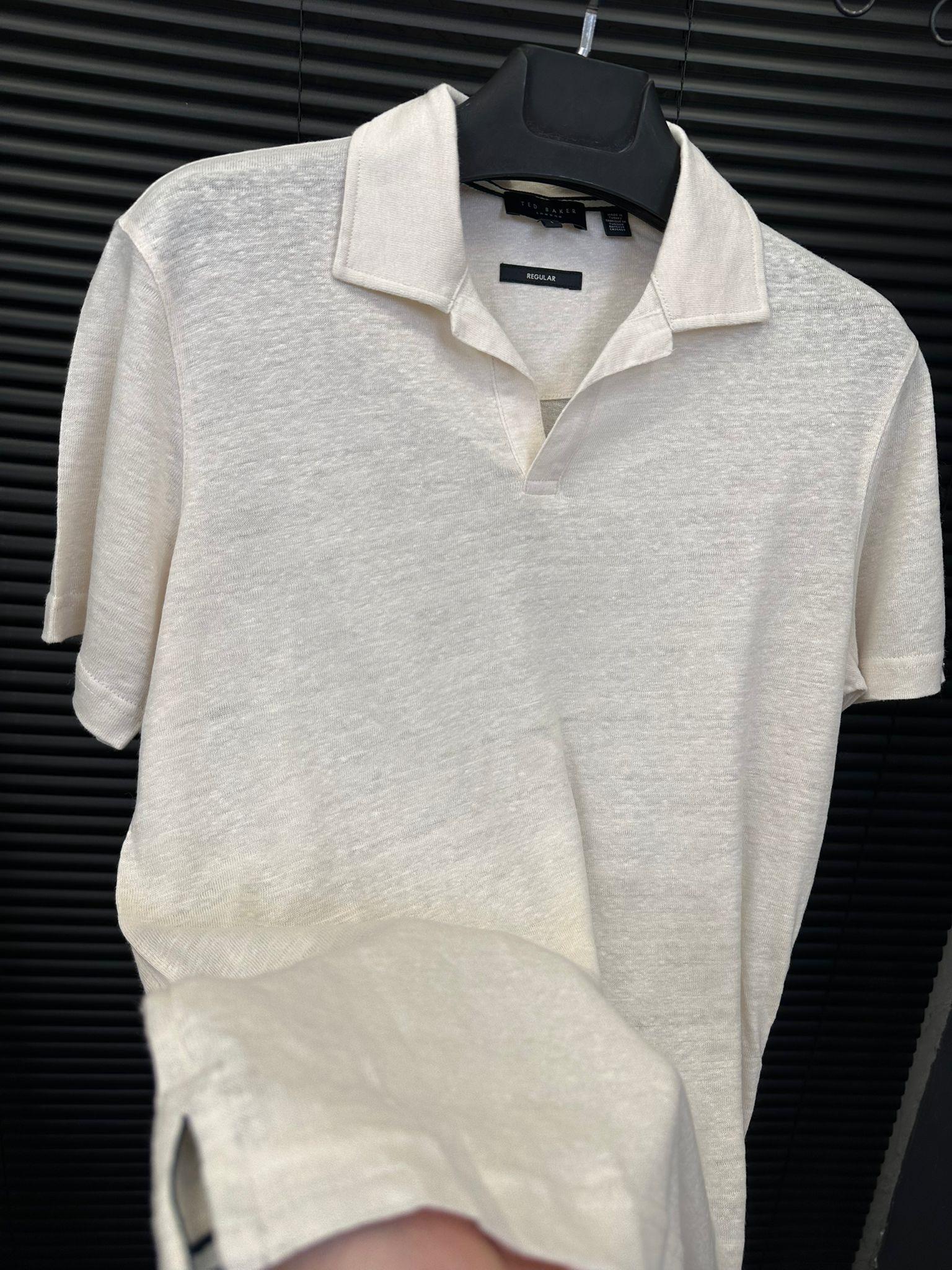 Merserize Kumaş Yakalı T-Shirt
