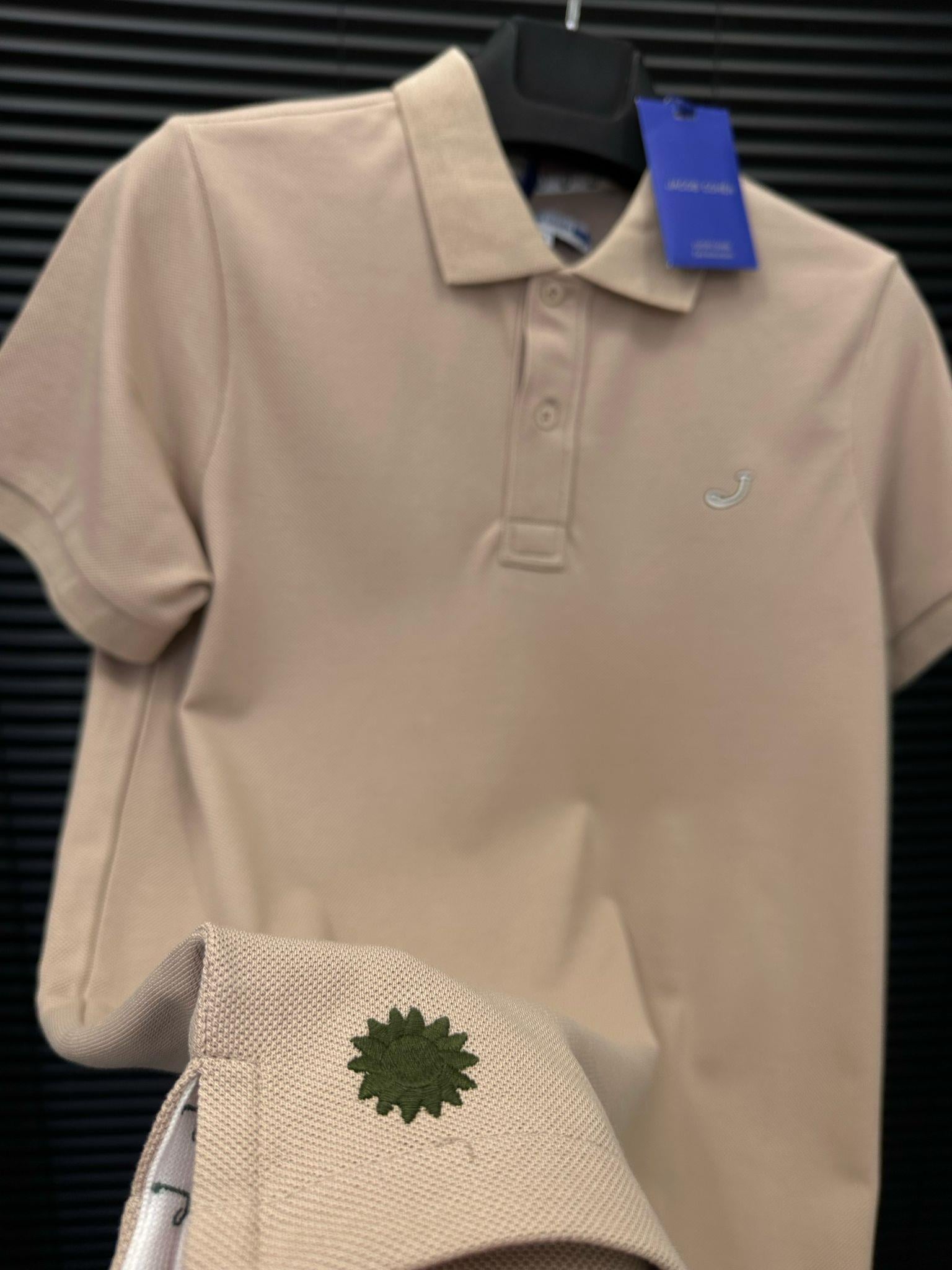 Nakış Logolu Kol Detaylı Yakalı T-Shirt