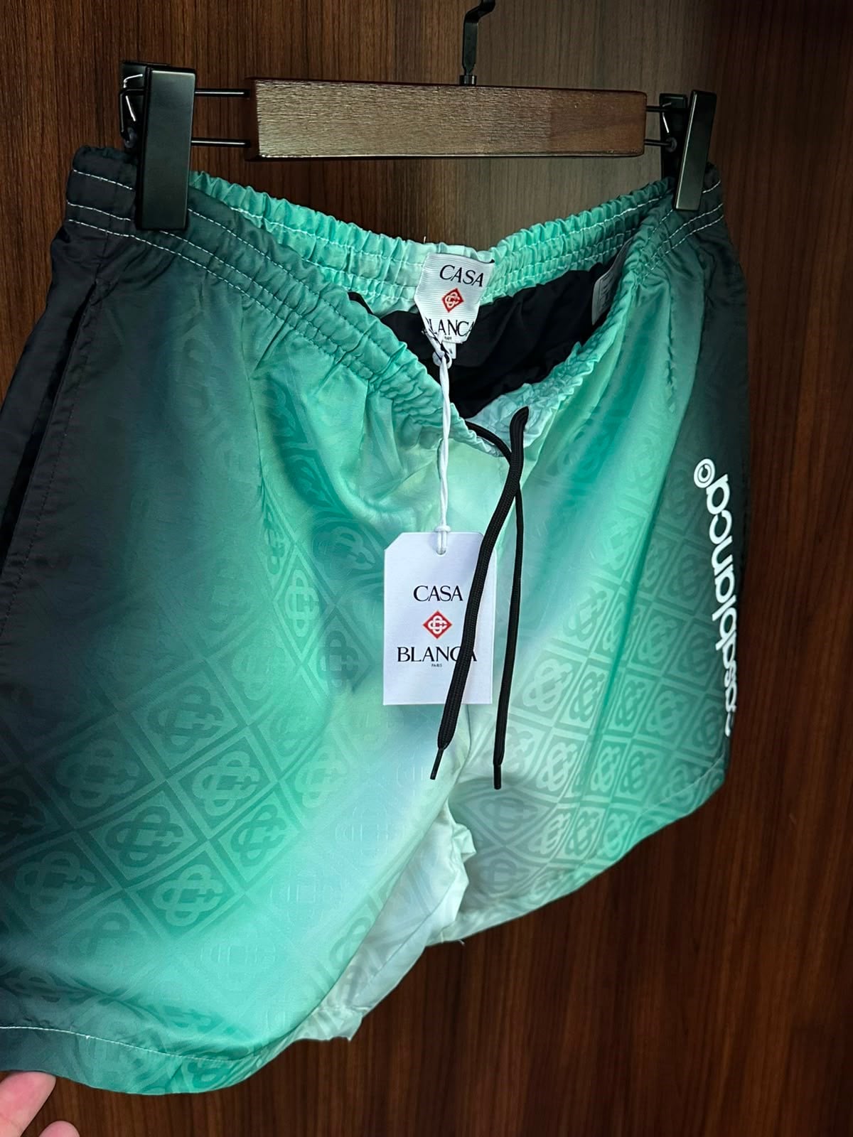 Jacquard Printed Yazılı Deniz Şortu