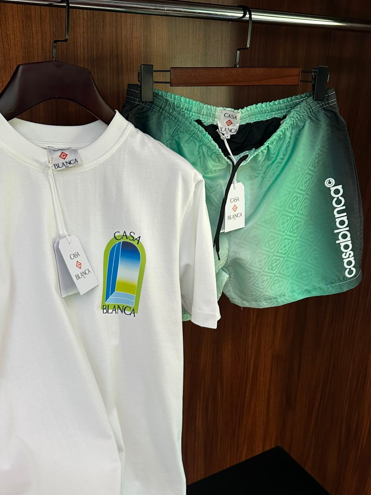 Jacquard Printed Yazılı Deniz Şortu