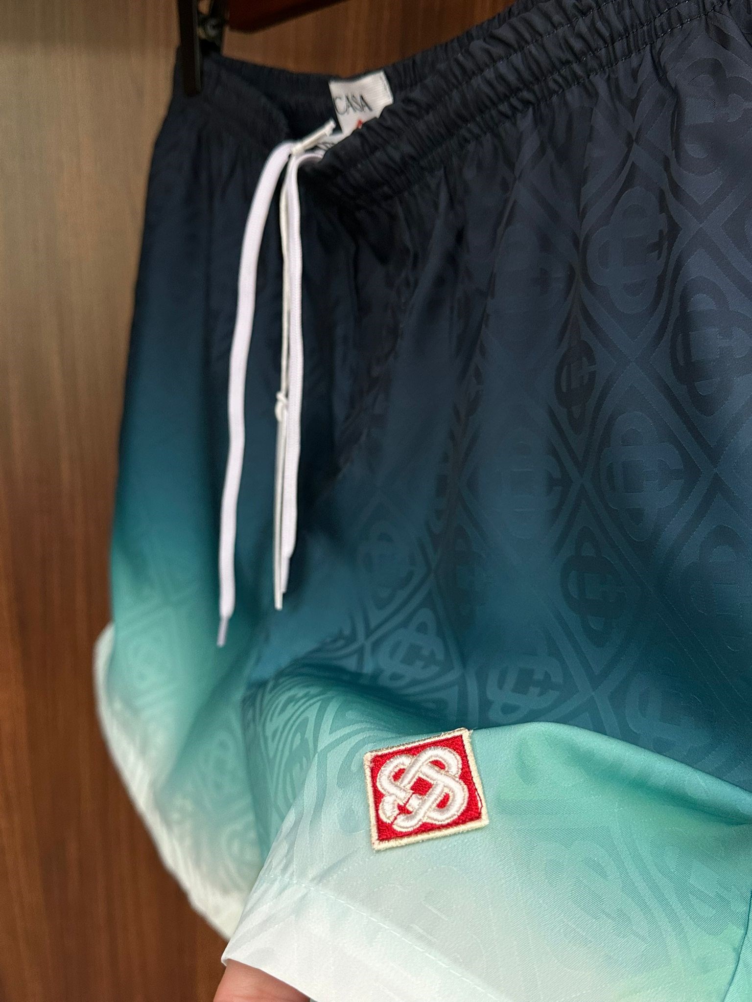 Nakış Logolu Renk Geçişli Deniz Şortu