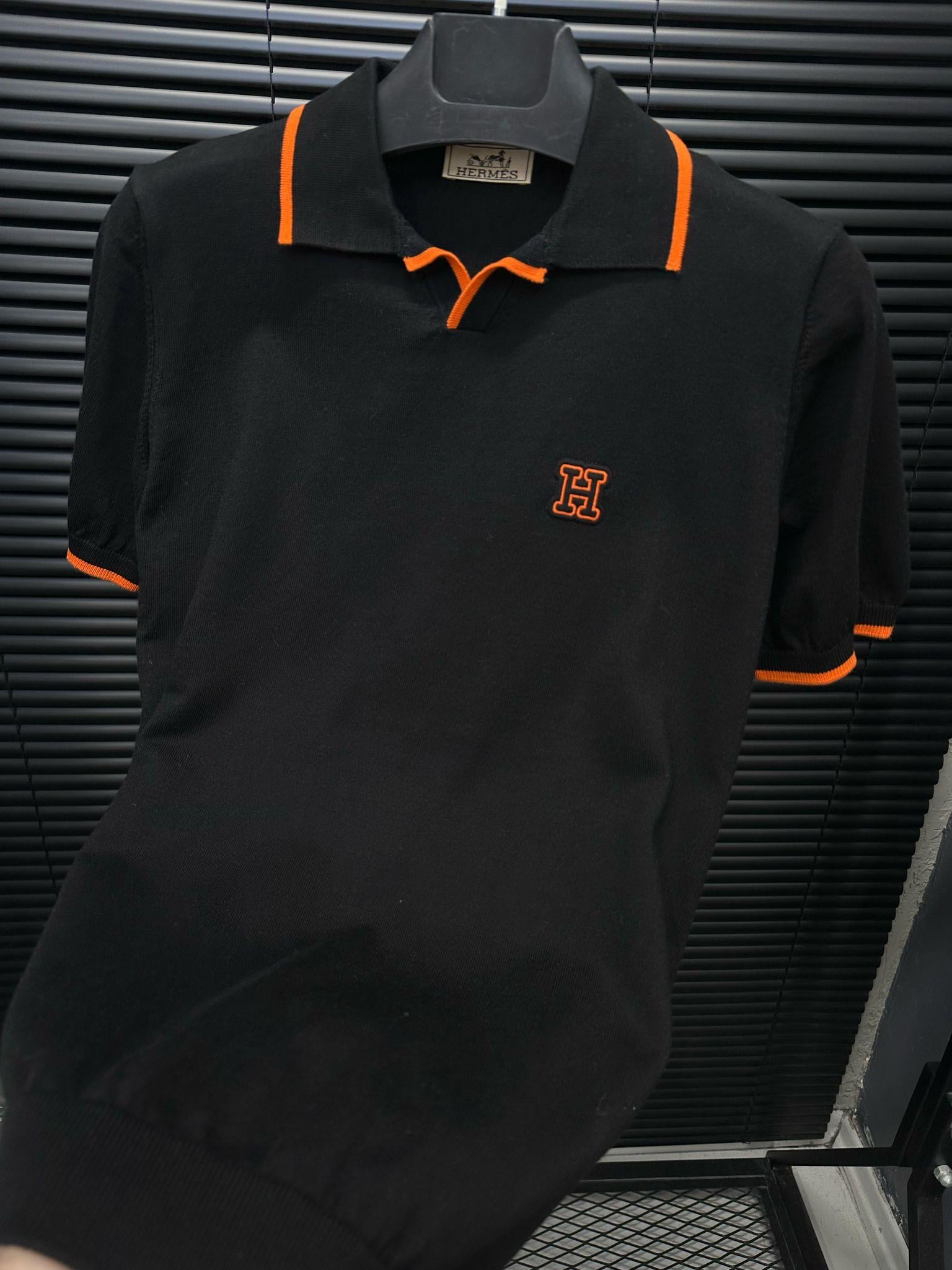 Nakış Marka Logo Baskılı Triko Yakalı T-Shirt - Beyaz