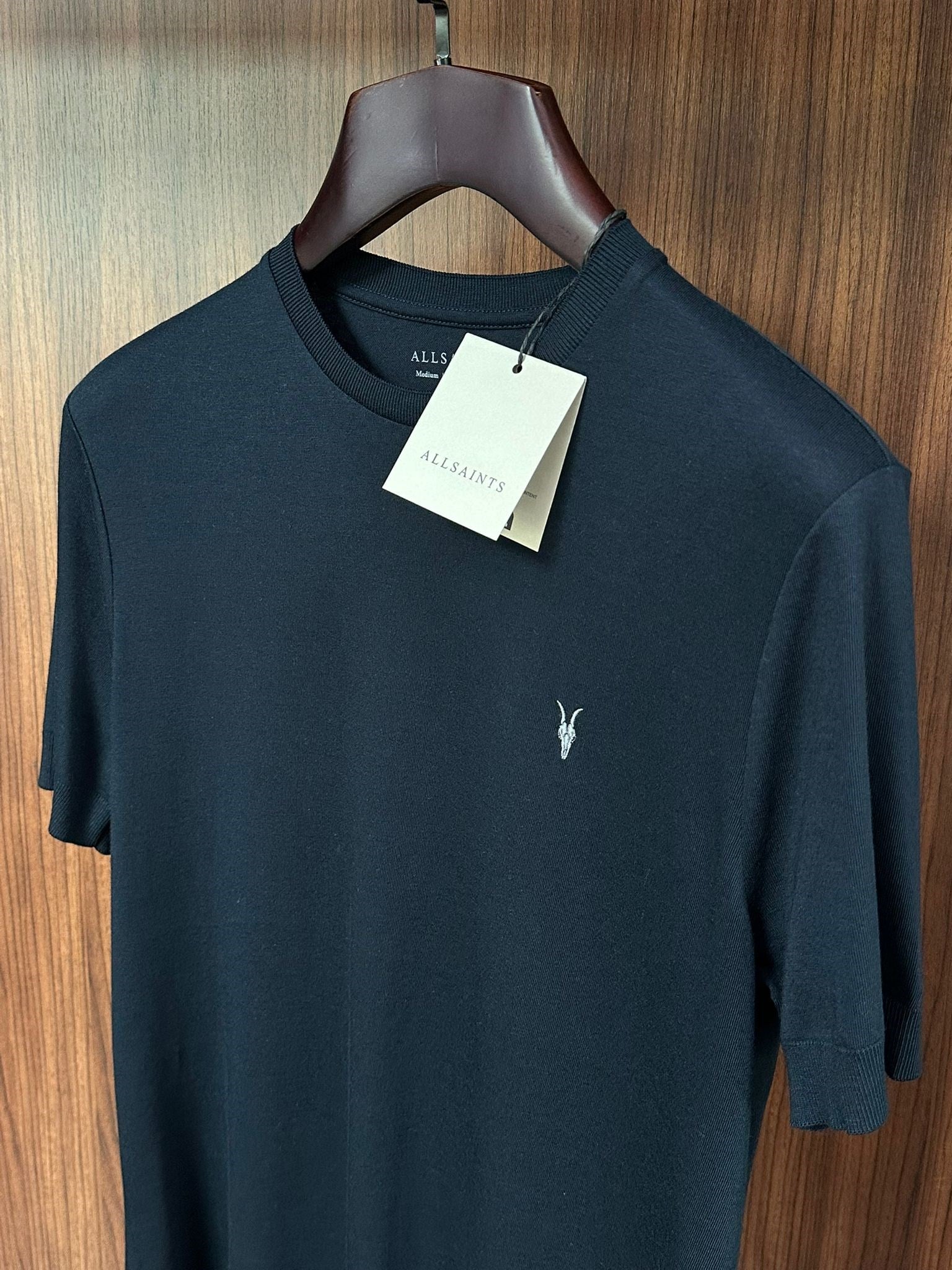 Nakış Logolu Bisiklet Yaka Triko T-Shirt