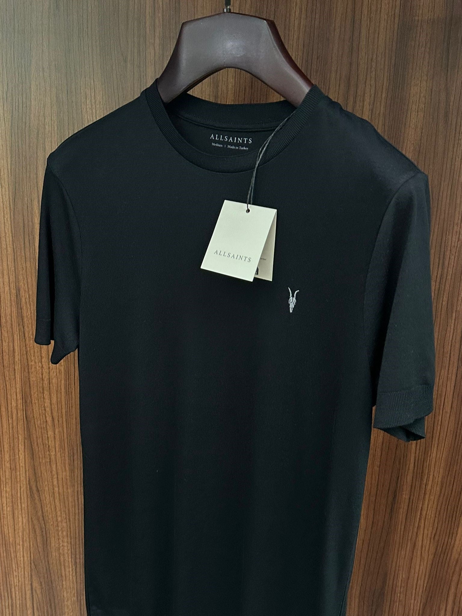 Nakış Logolu Bisiklet Yaka Triko T-Shirt
