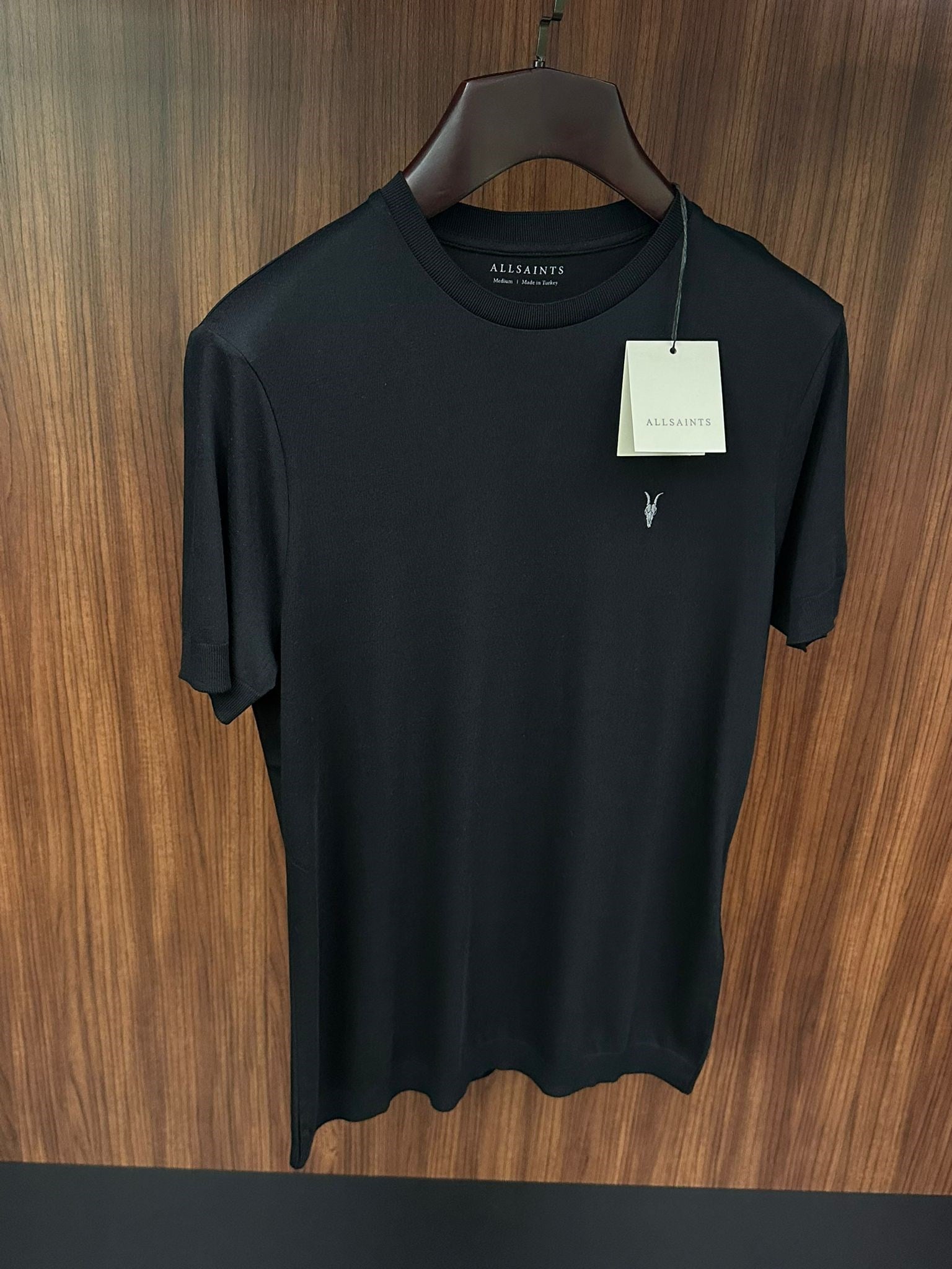 Nakış Logolu Bisiklet Yaka Triko T-Shirt