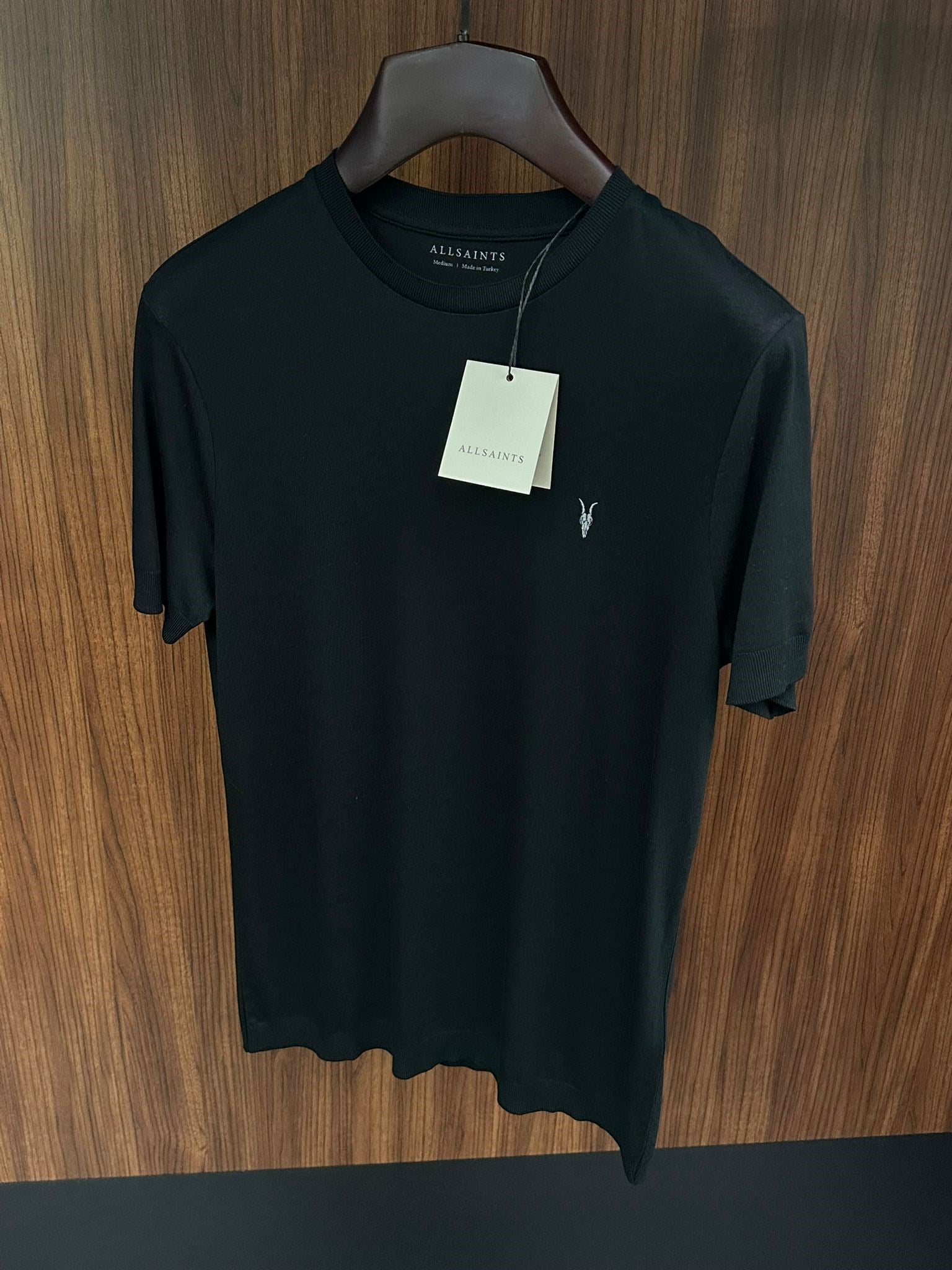 Nakış Logolu Bisiklet Yaka Triko T-Shirt