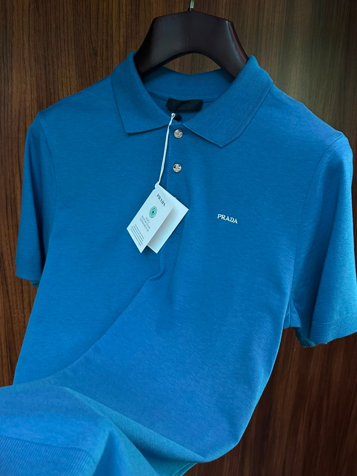 Nakış Logolu Kaşmir Kumaş Yakalı T-Shirt