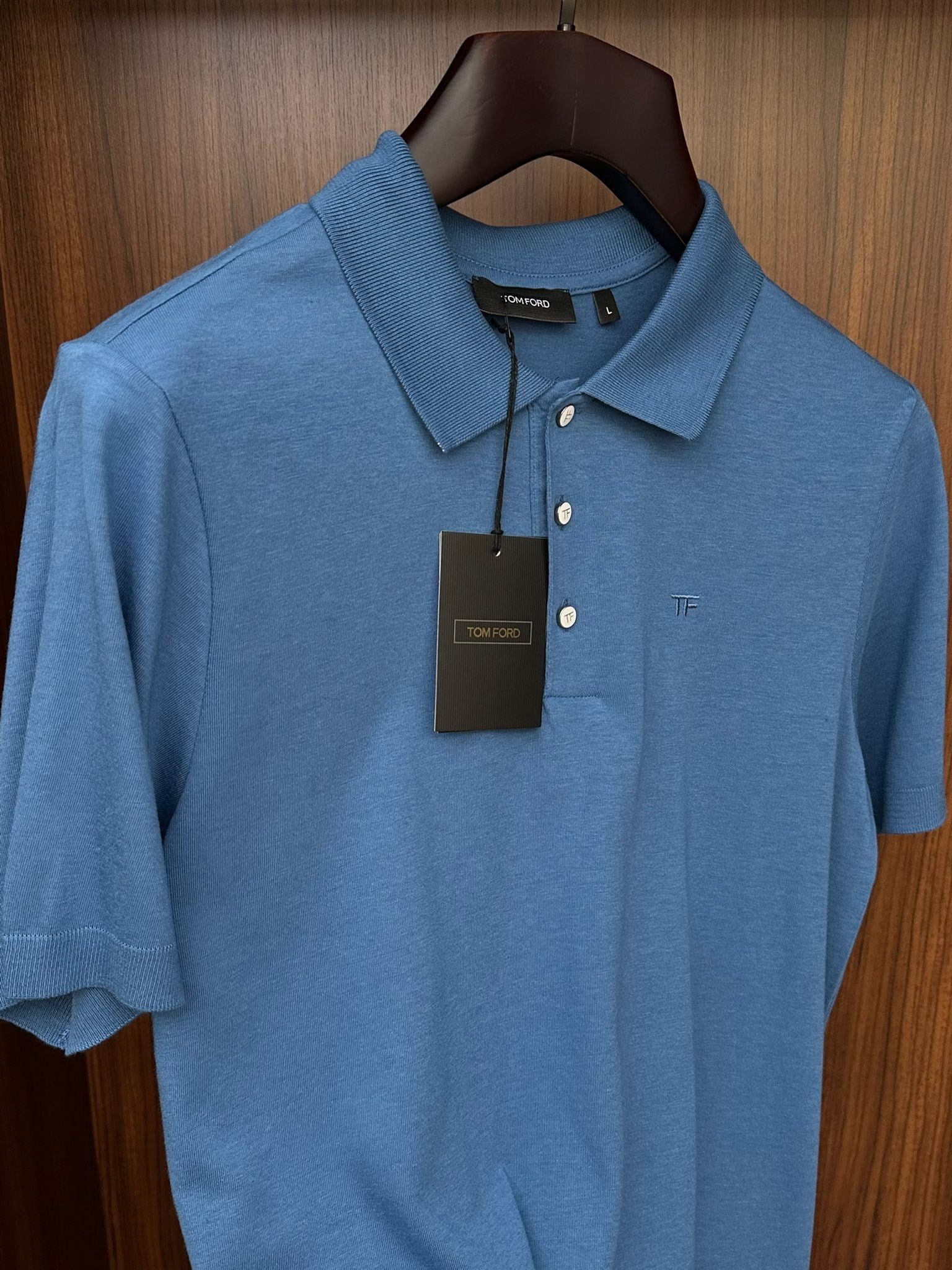 Nakış Logolu Kaşmir Kumaş Yakalı T-Shirt
