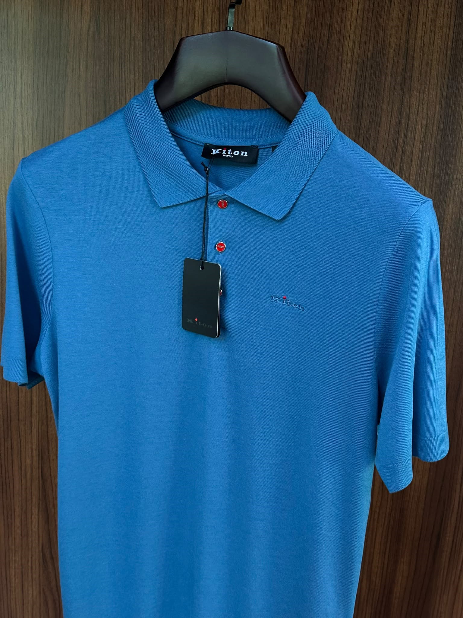 Nakış Logolu Kaşmir Kumaş Yakalı T-Shirt