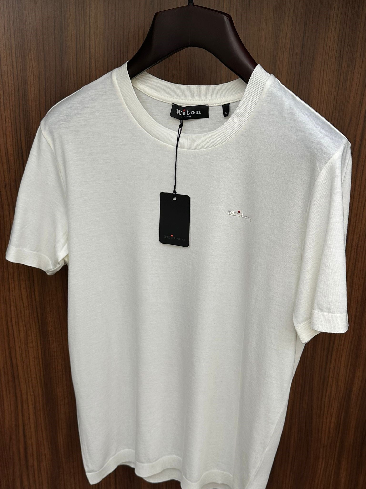Nakış Logolu Kaşmir Kumaş Bisiklet Yaka T-Shirt